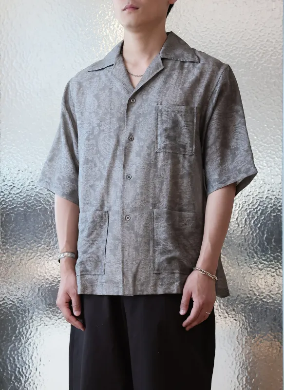 Jacquard Open Collar Shirt sold by INITIAL Fashion