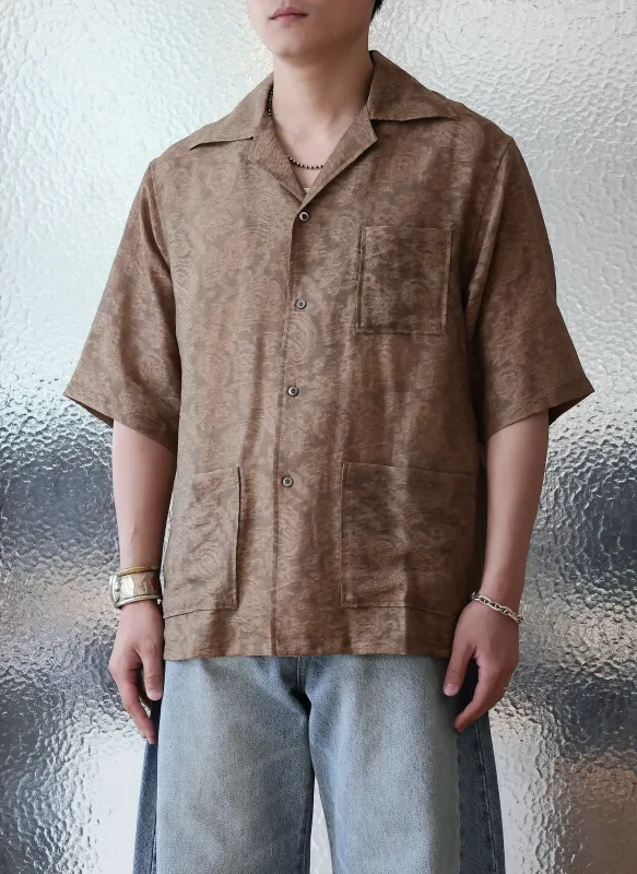 Jacquard Open Collar Shirt sold by INITIAL Fashion