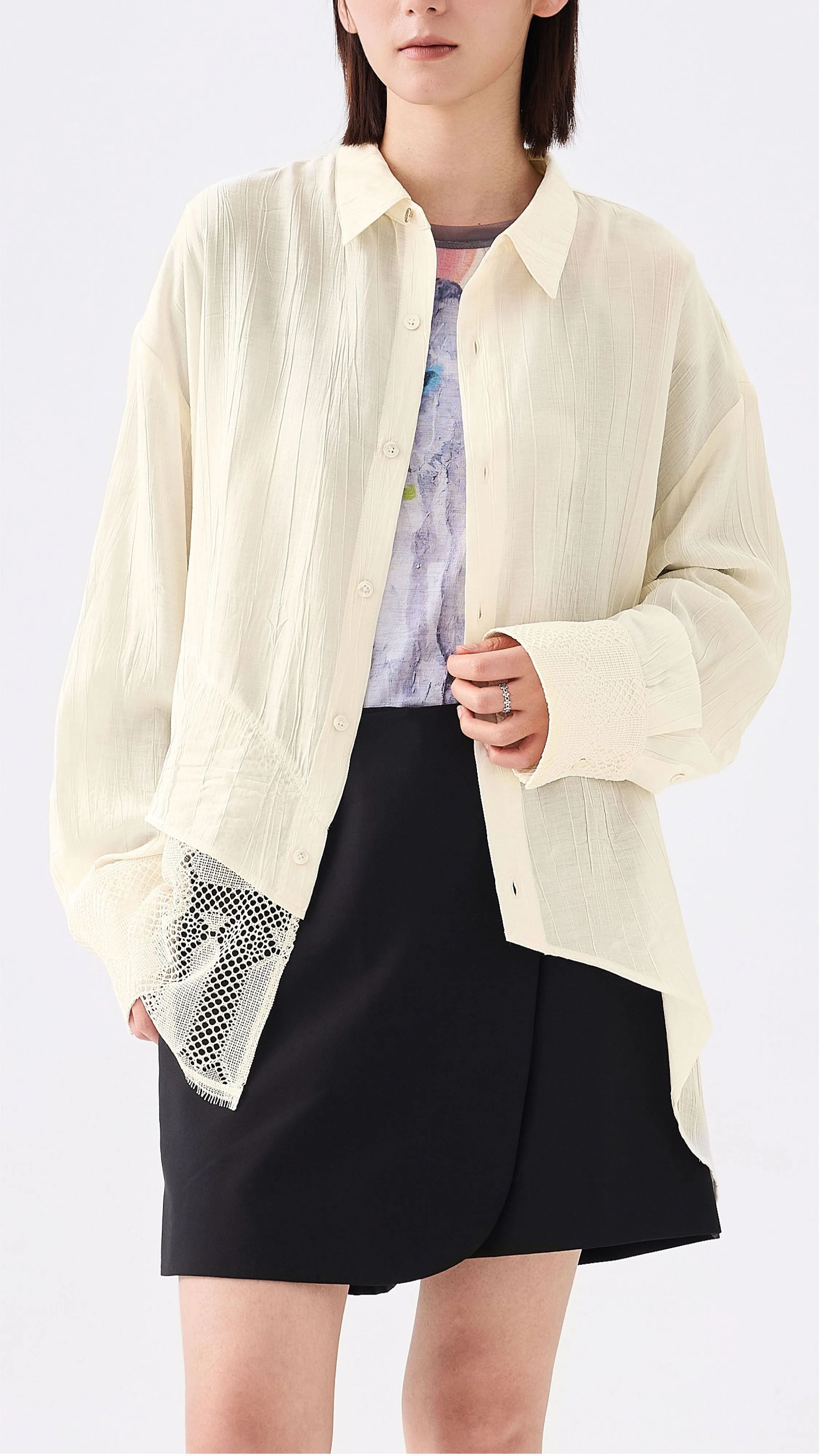 Shirt with Lace Detail sold by INITIAL Fashion