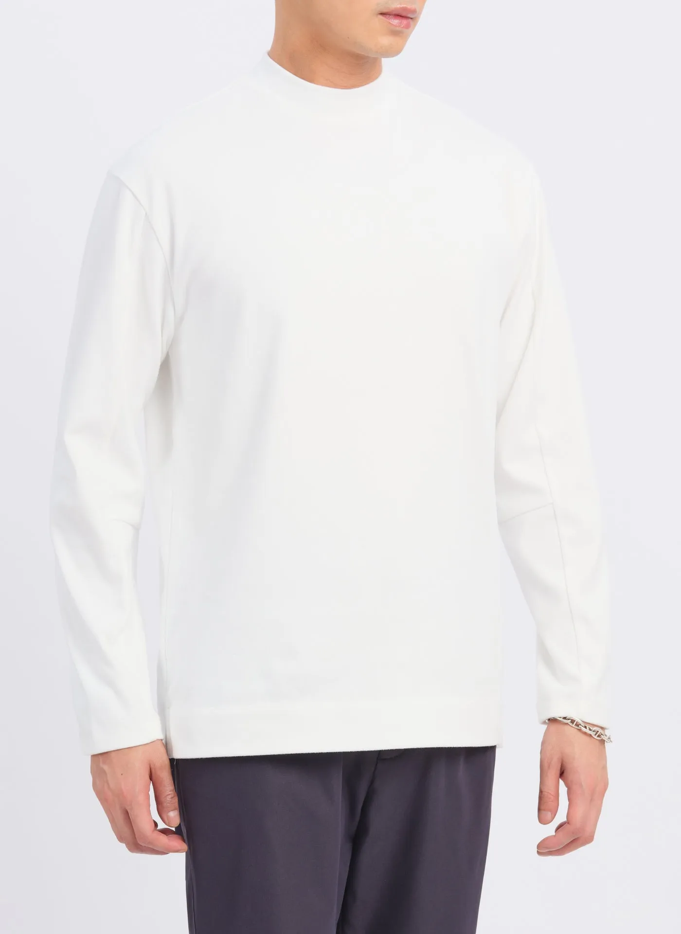 Mercerized Cotton Mock Neck Tee (T-05) sold by INITIAL Fashion product image thumbnail 4