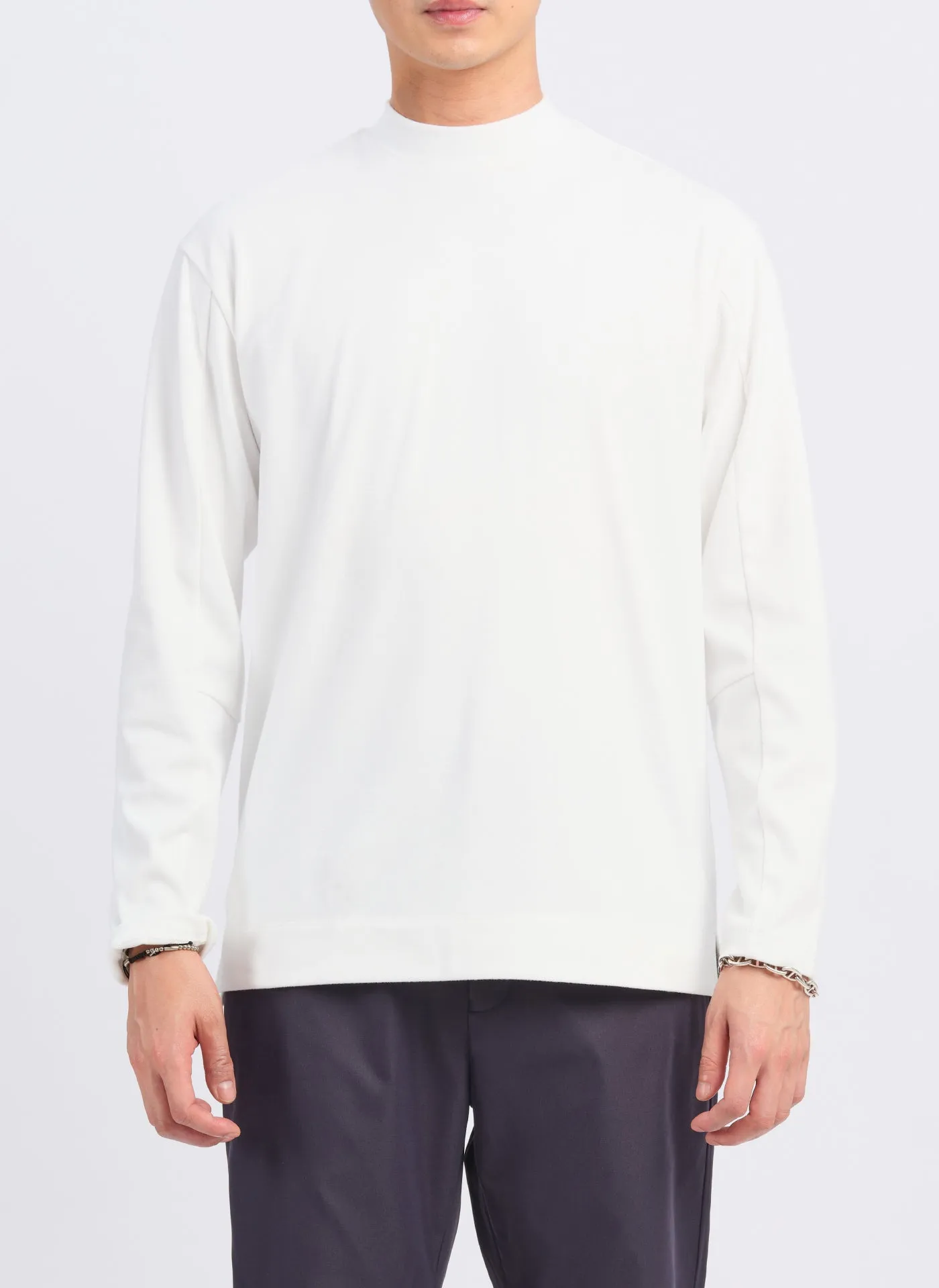 Mercerized Cotton Mock Neck Tee (T-05) sold by INITIAL Fashion product image thumbnail 2