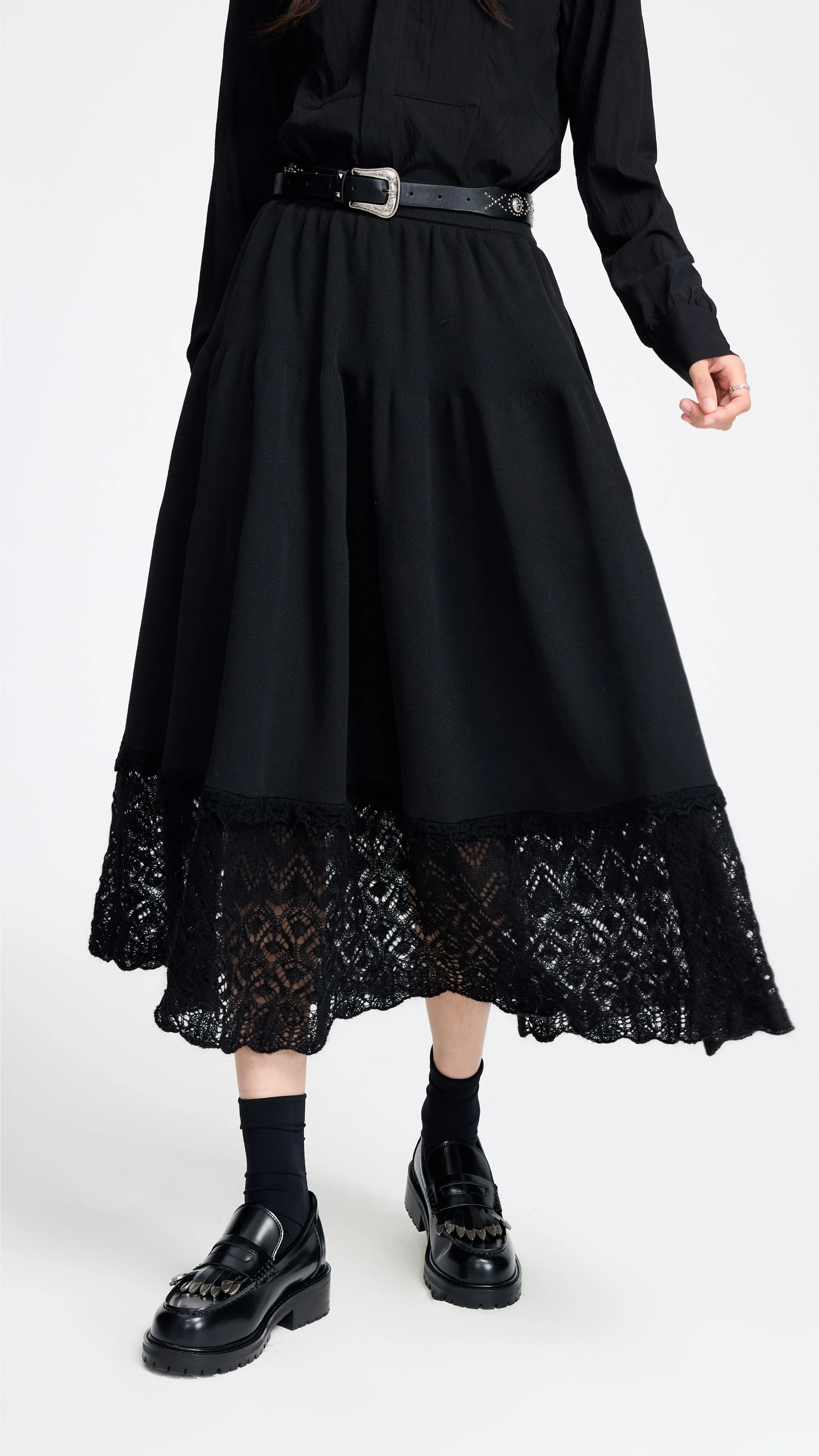 Knit Skirt With Mohair Hem sold by INITIAL Fashion product image thumbnail 2