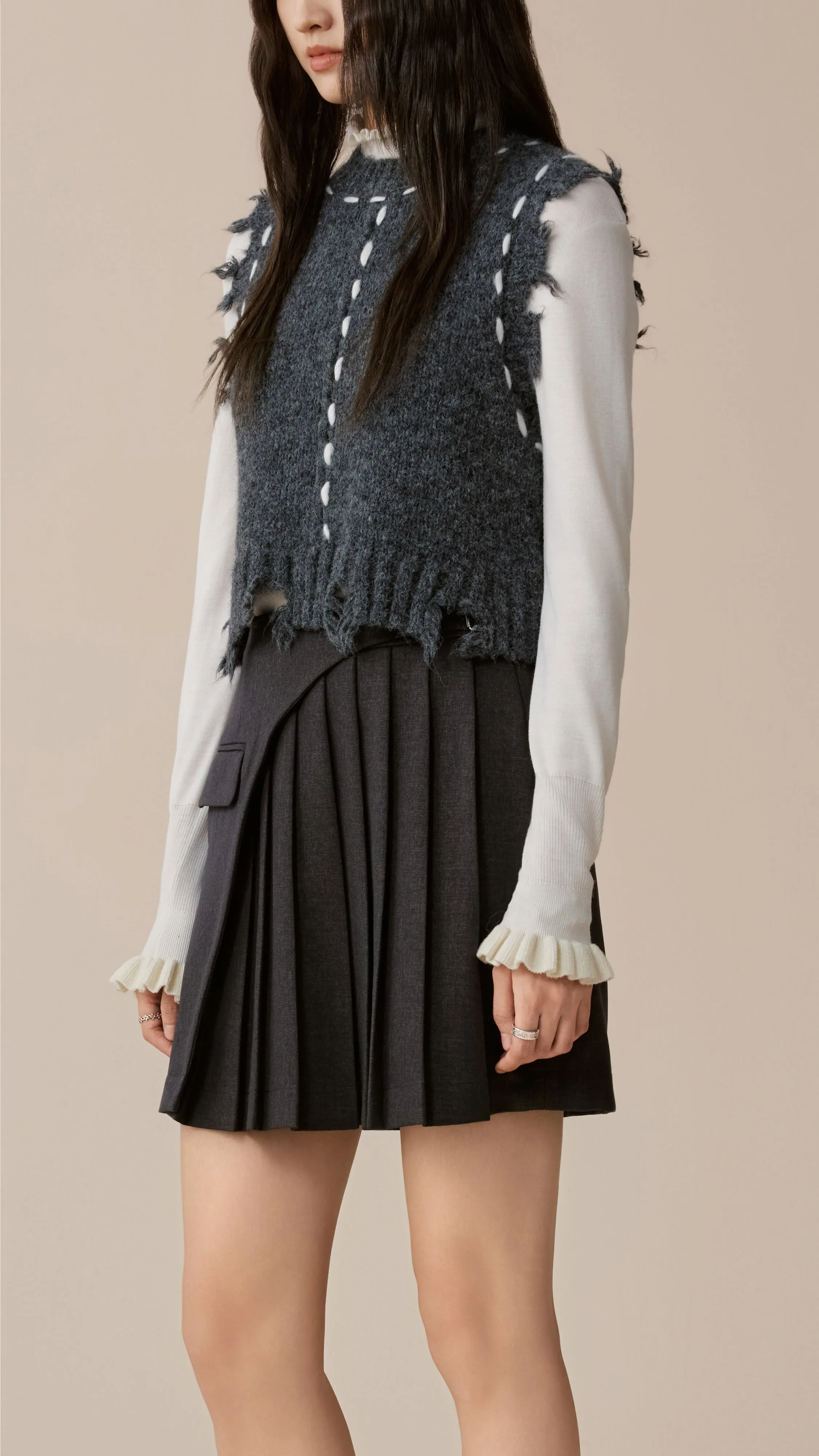 Distressed Knit Vest sold by INITIAL Fashion product image thumbnail 2