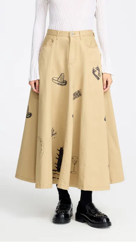Souvenir Flare Skirt sold by INITIAL Fashion