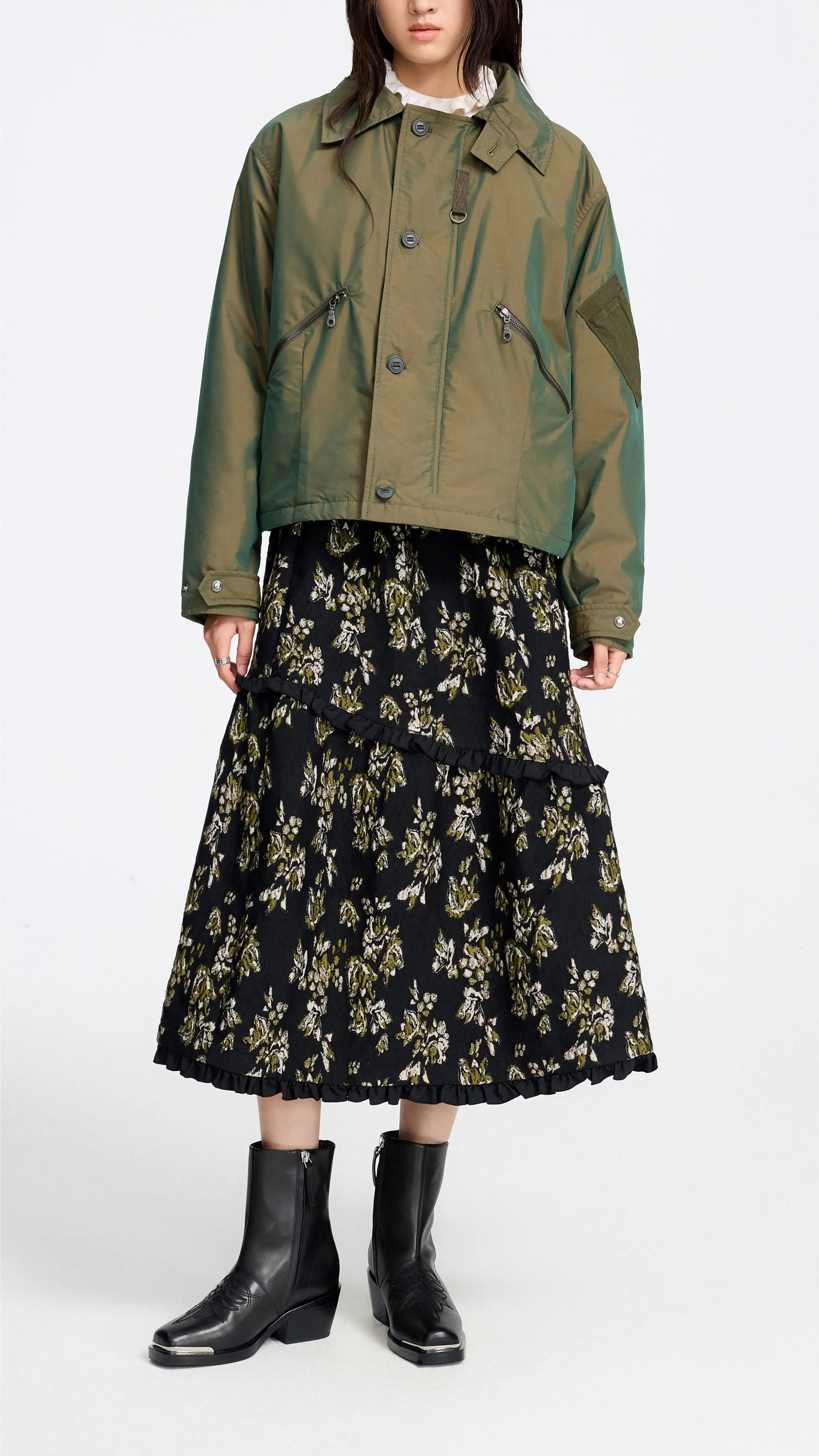 Floral Jacquard Midi Skirt sold by INITIAL Fashion product image thumbnail 5