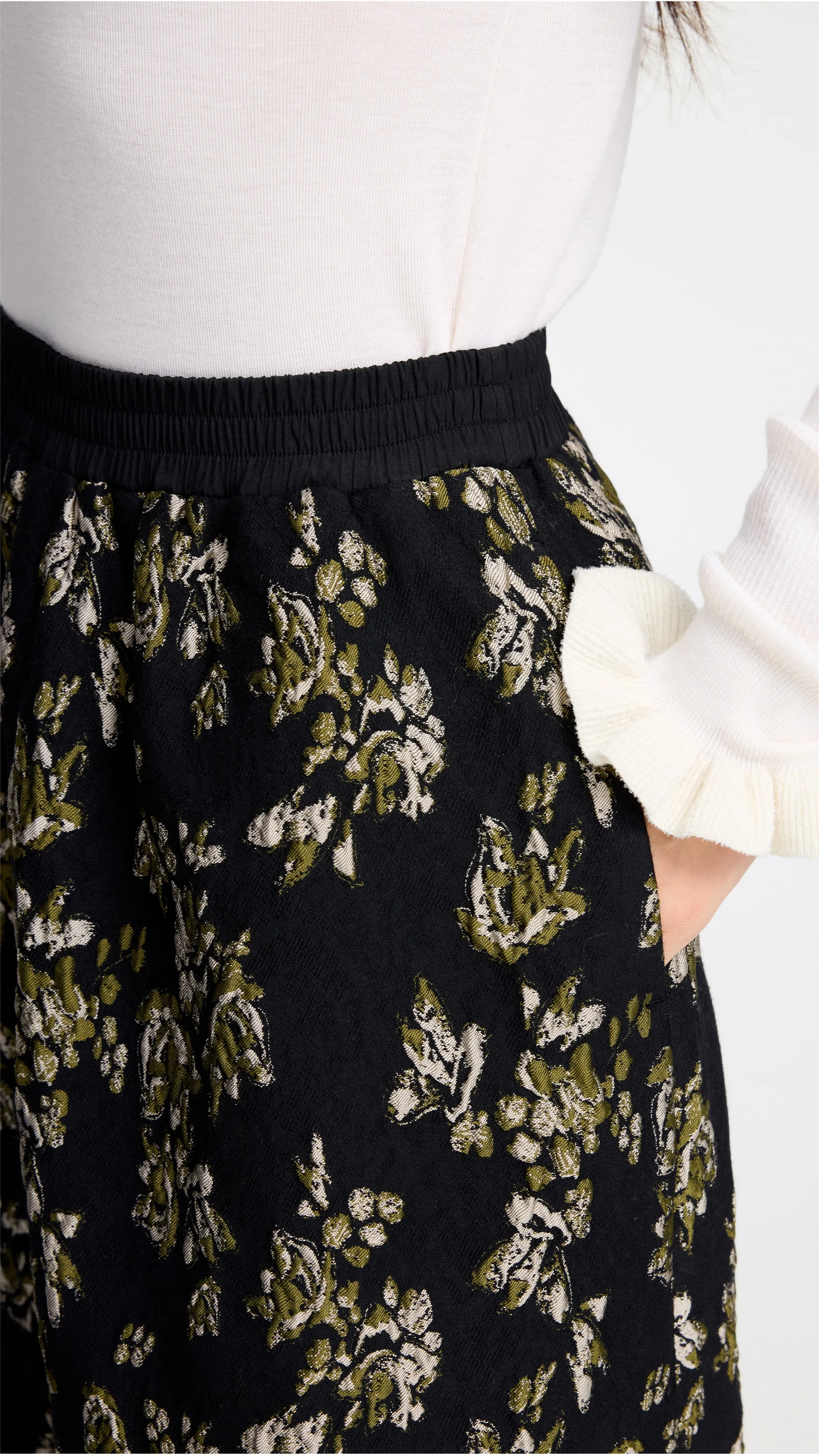 Floral Jacquard Midi Skirt sold by INITIAL Fashion product image thumbnail 3
