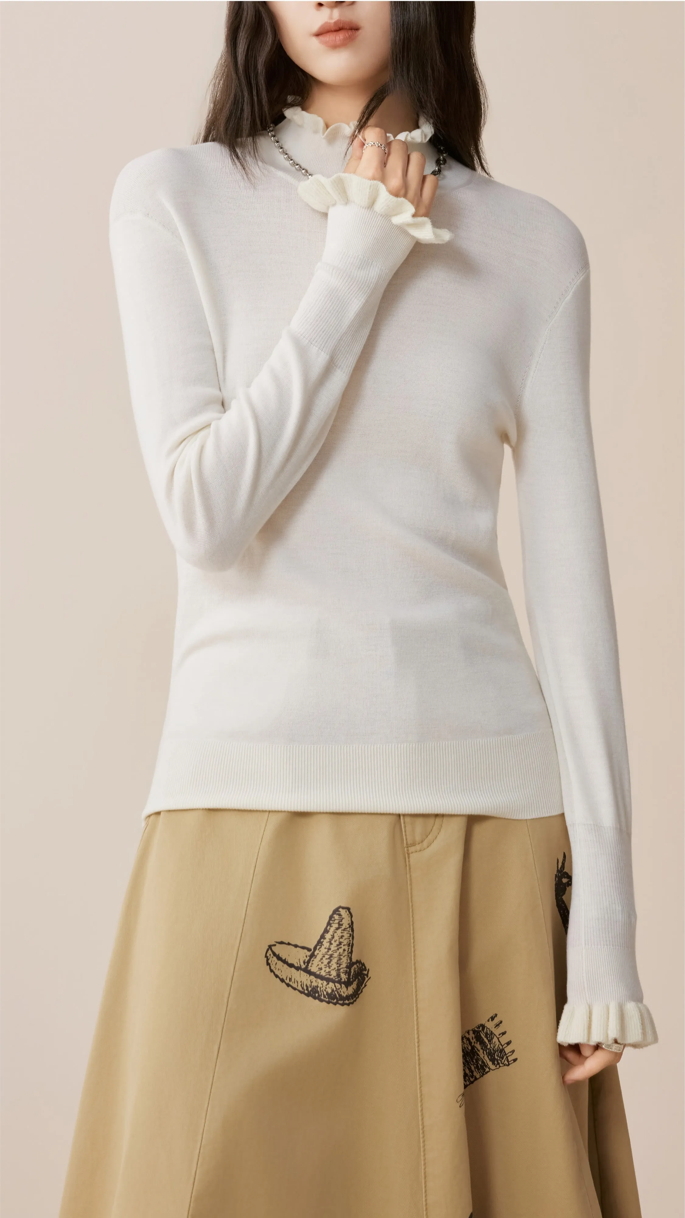 Ruffle Neck Sweater sold by INITIAL Fashion product image thumbnail 4