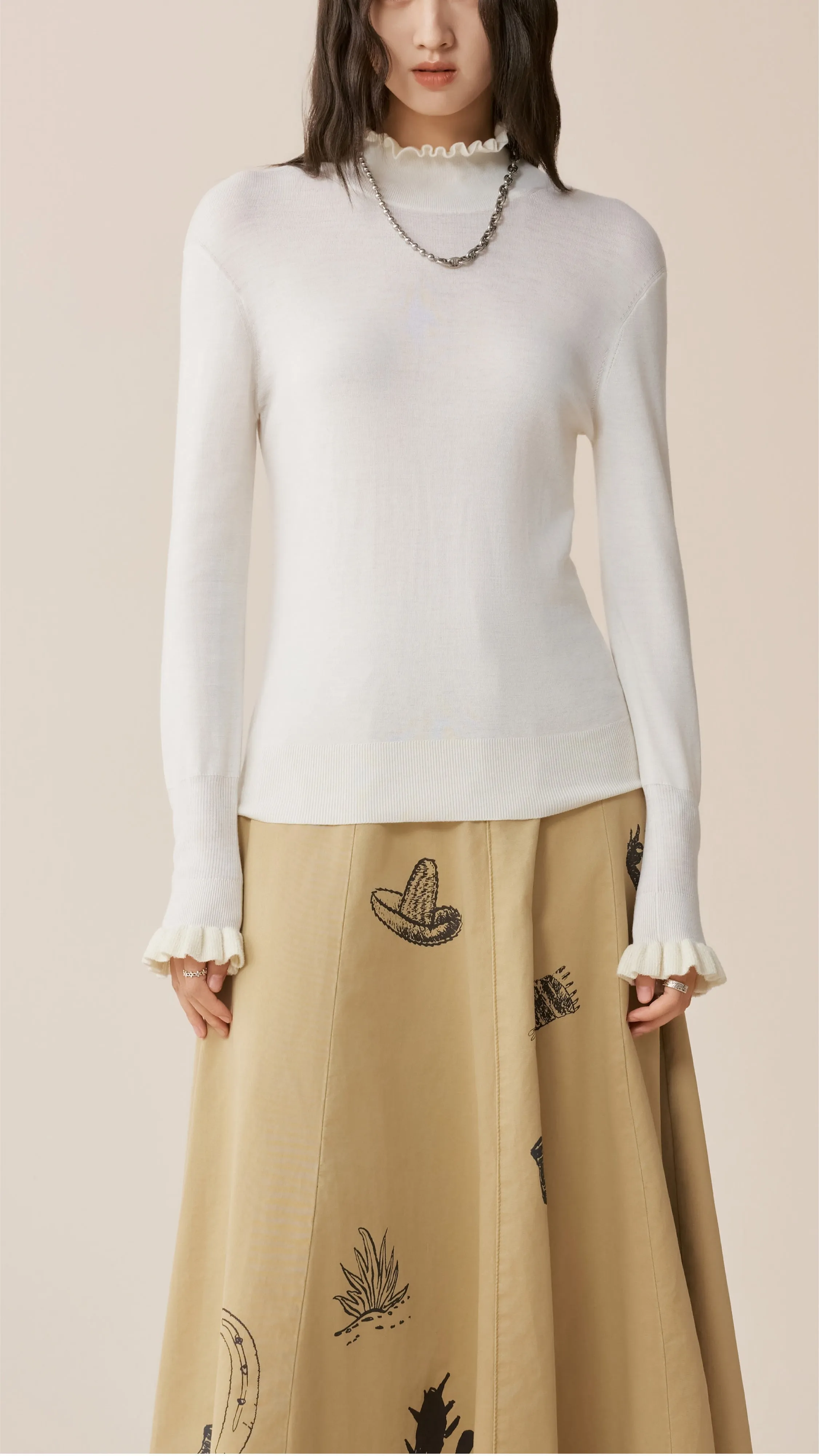 Ruffle Neck Sweater sold by INITIAL Fashion