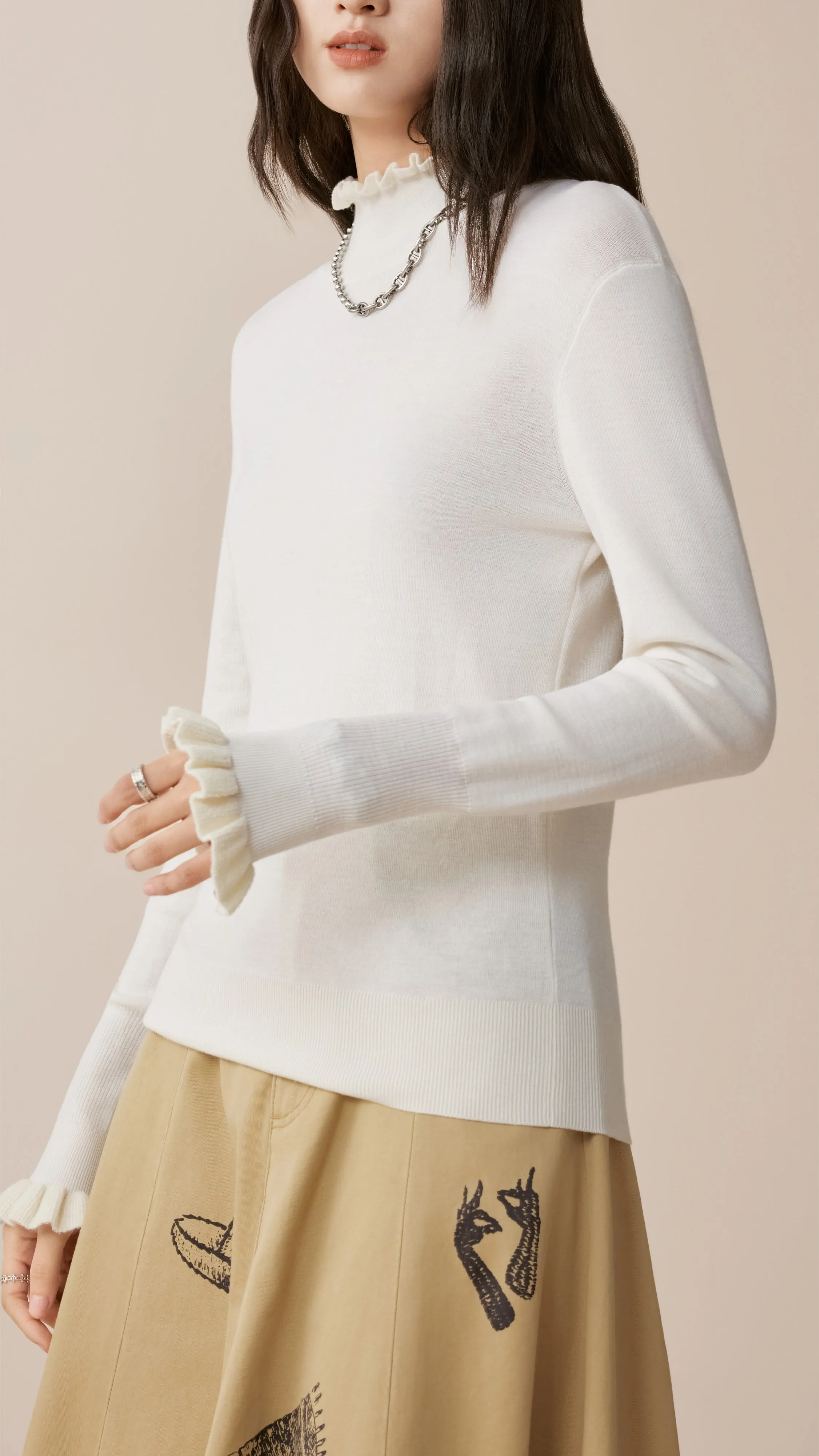 Ruffle Neck Sweater sold by INITIAL Fashion product image thumbnail 5