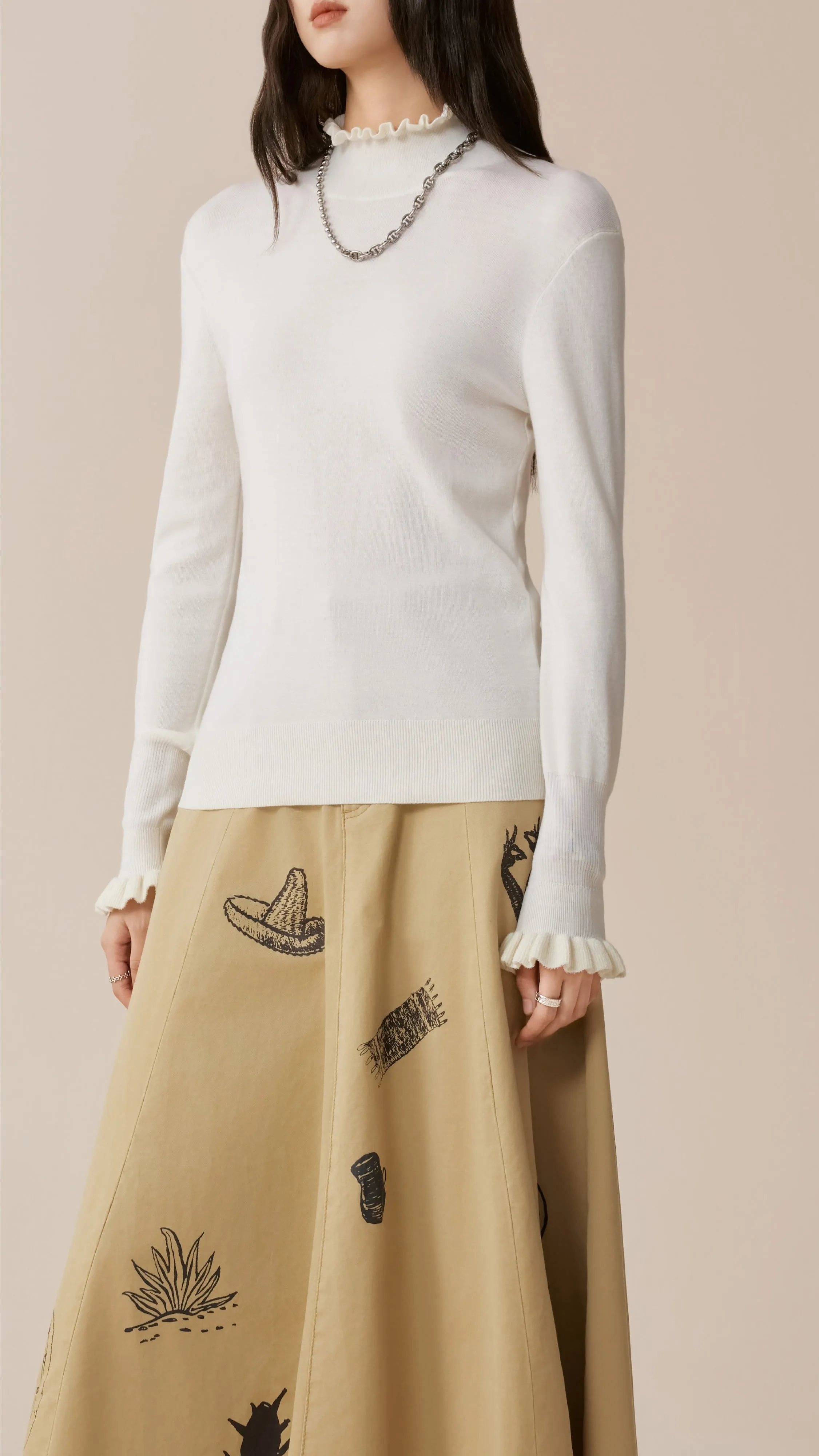 Ruffle Neck Sweater sold by INITIAL Fashion product image thumbnail 2