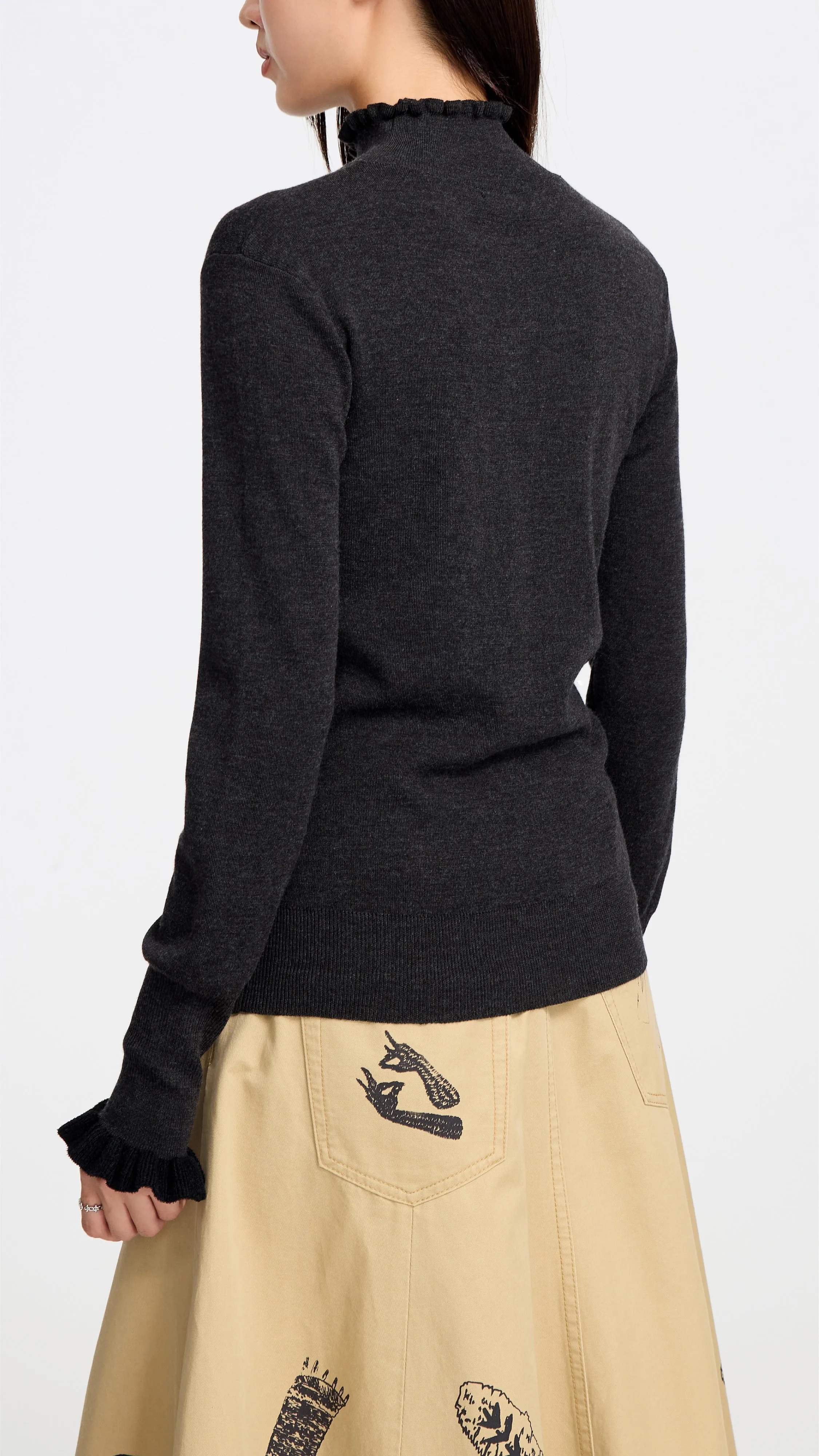 Ruffle Neck Sweater sold by INITIAL Fashion product image thumbnail 2