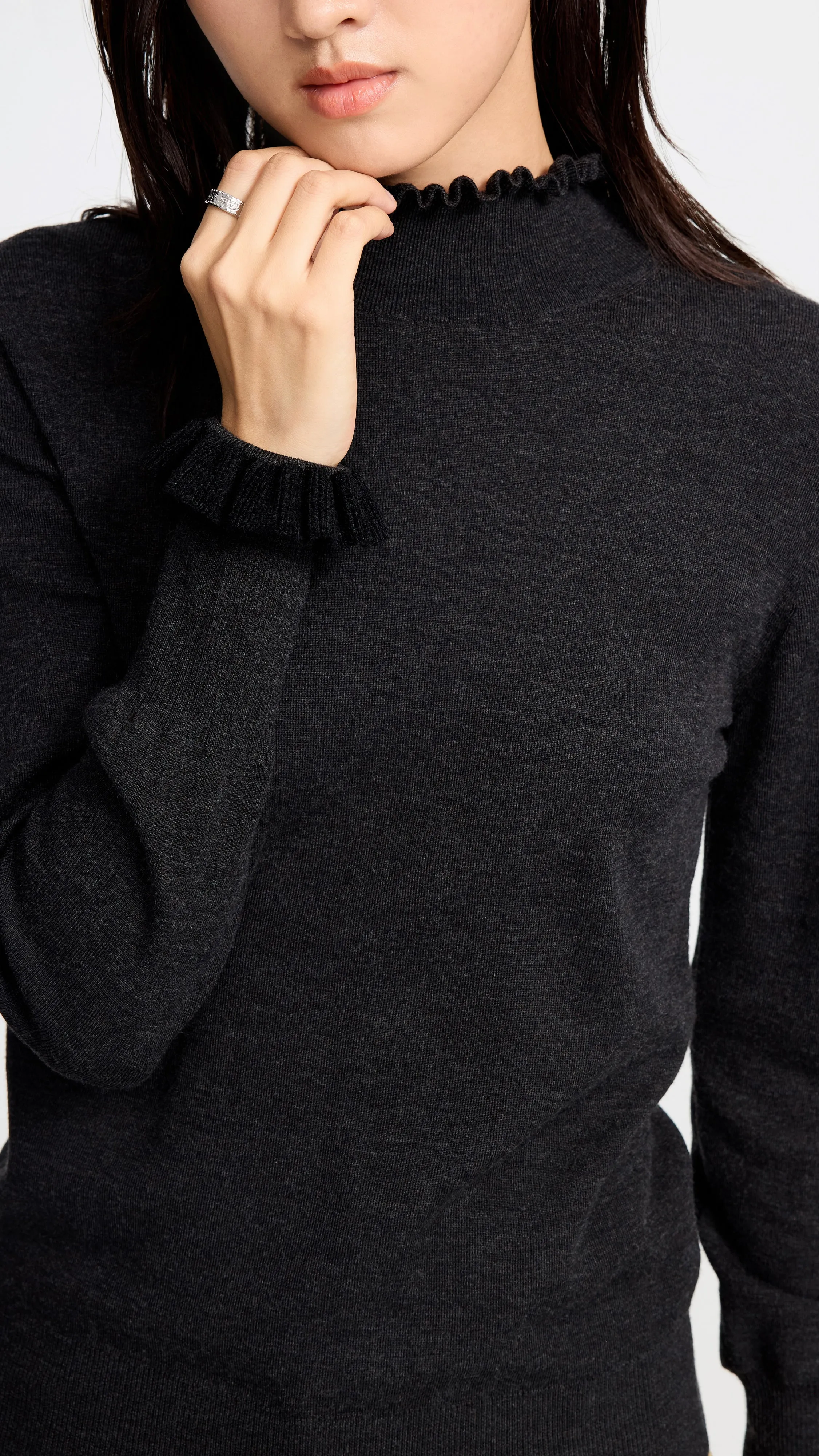 Ruffle Neck Sweater sold by INITIAL Fashion product image thumbnail 4