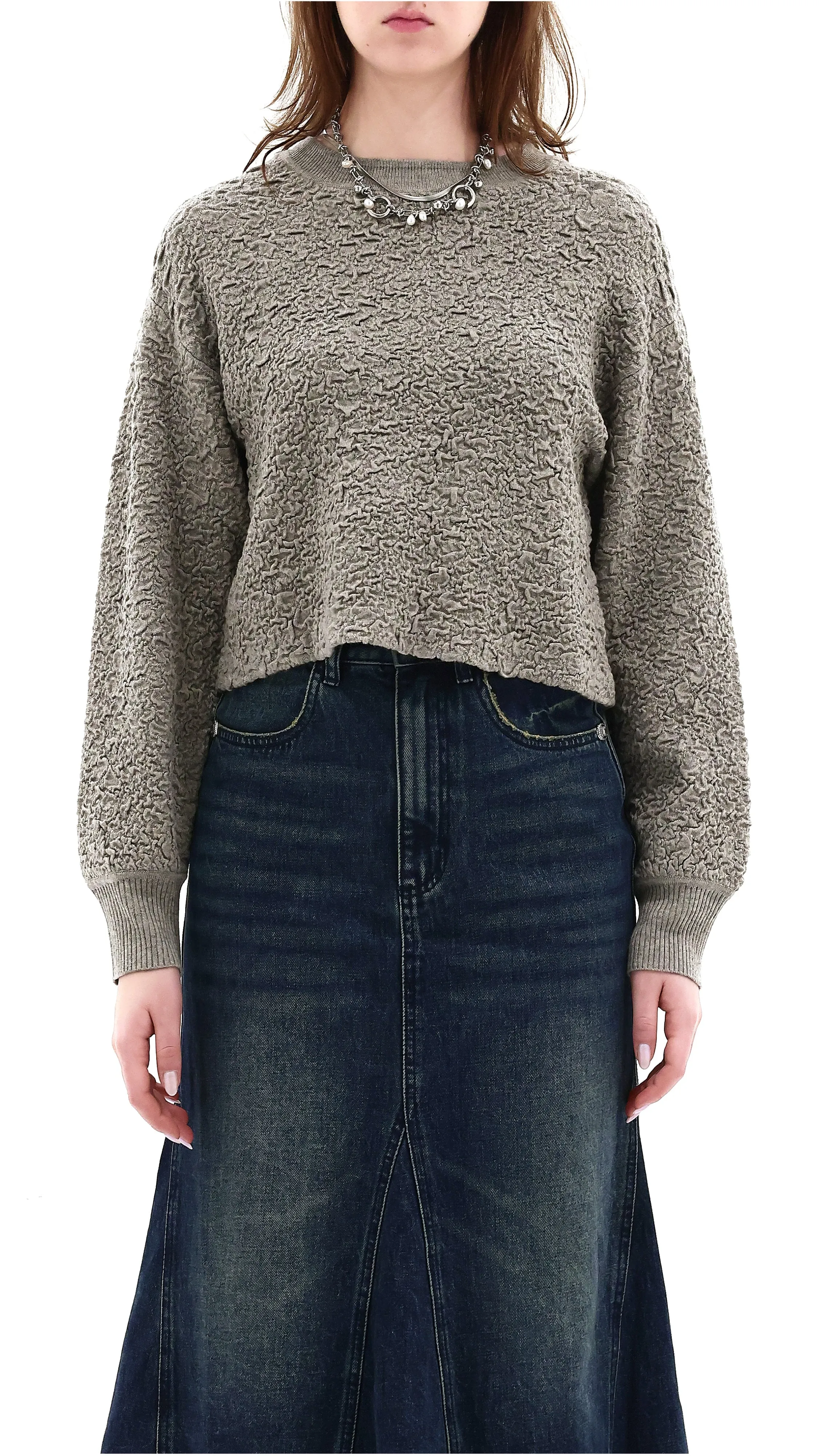 Cropped Textual Sweater sold by INITIAL Fashion product image thumbnail 2
