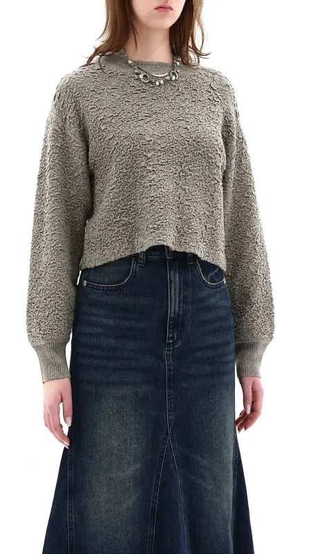 Cropped Textual Sweater sold by INITIAL Fashion