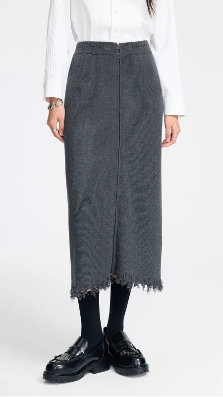 Zip-up Knitted Pencil Skirt sold by INITIAL Fashion