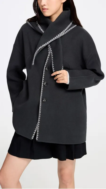 Crochet Edge Wool Coat sold by INITIAL Fashion