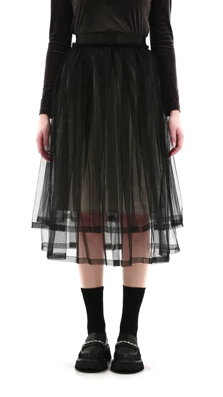 Tullle Skirt With Contrast Lining sold by INITIAL Fashion