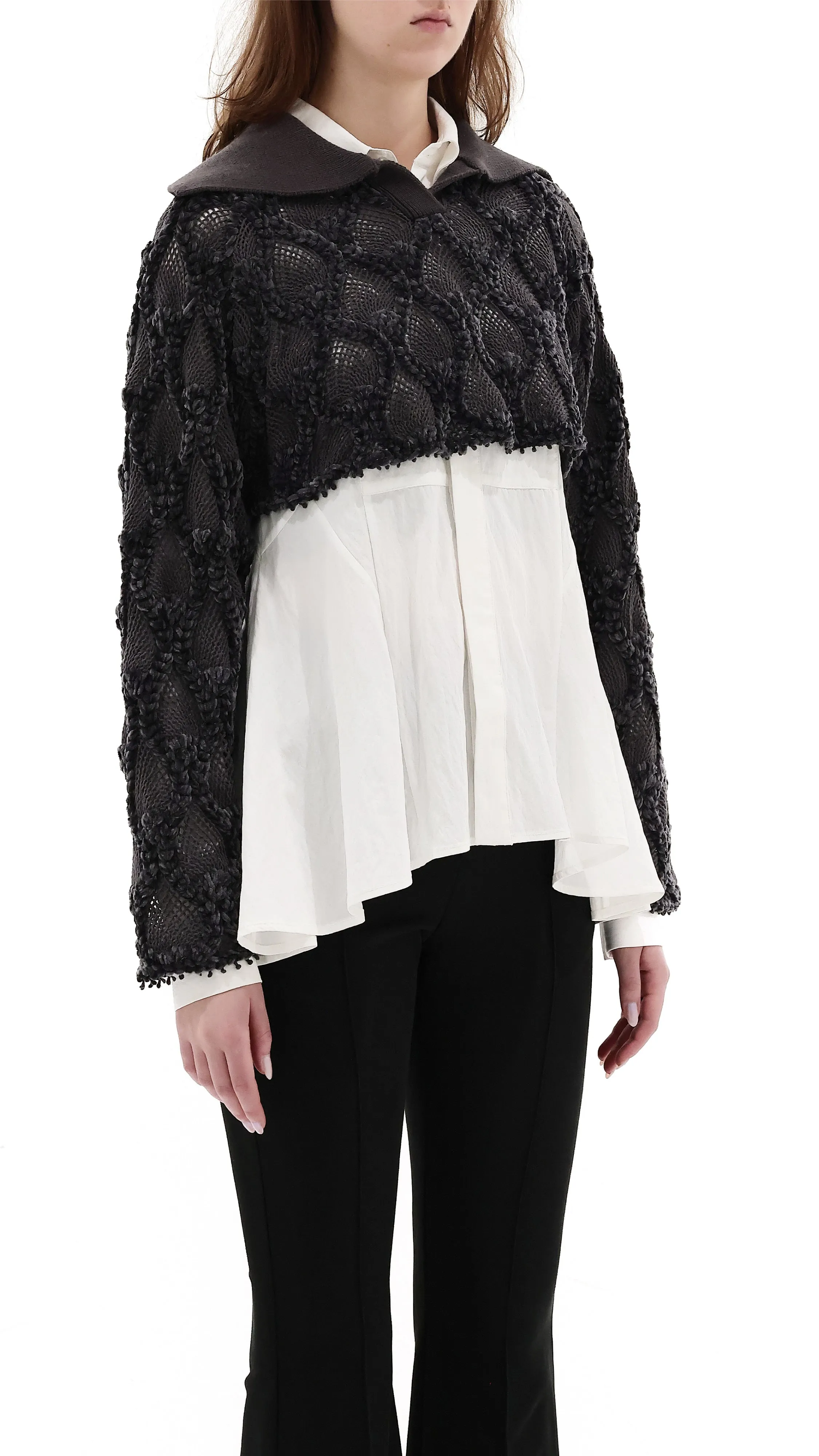 Cropped Crochet Sweater sold by INITIAL Fashion