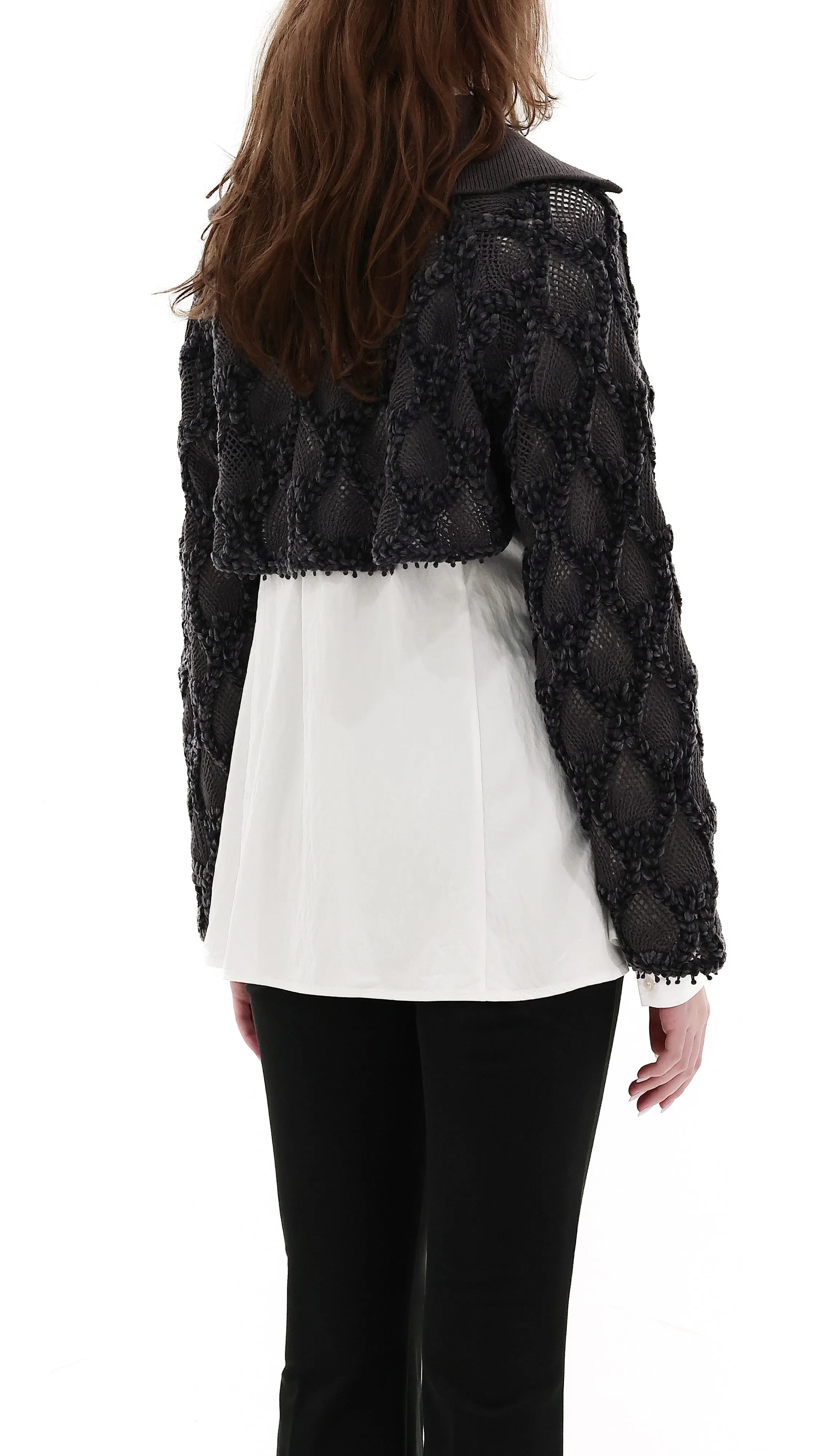 Cropped Crochet Sweater sold by INITIAL Fashion product image thumbnail 3