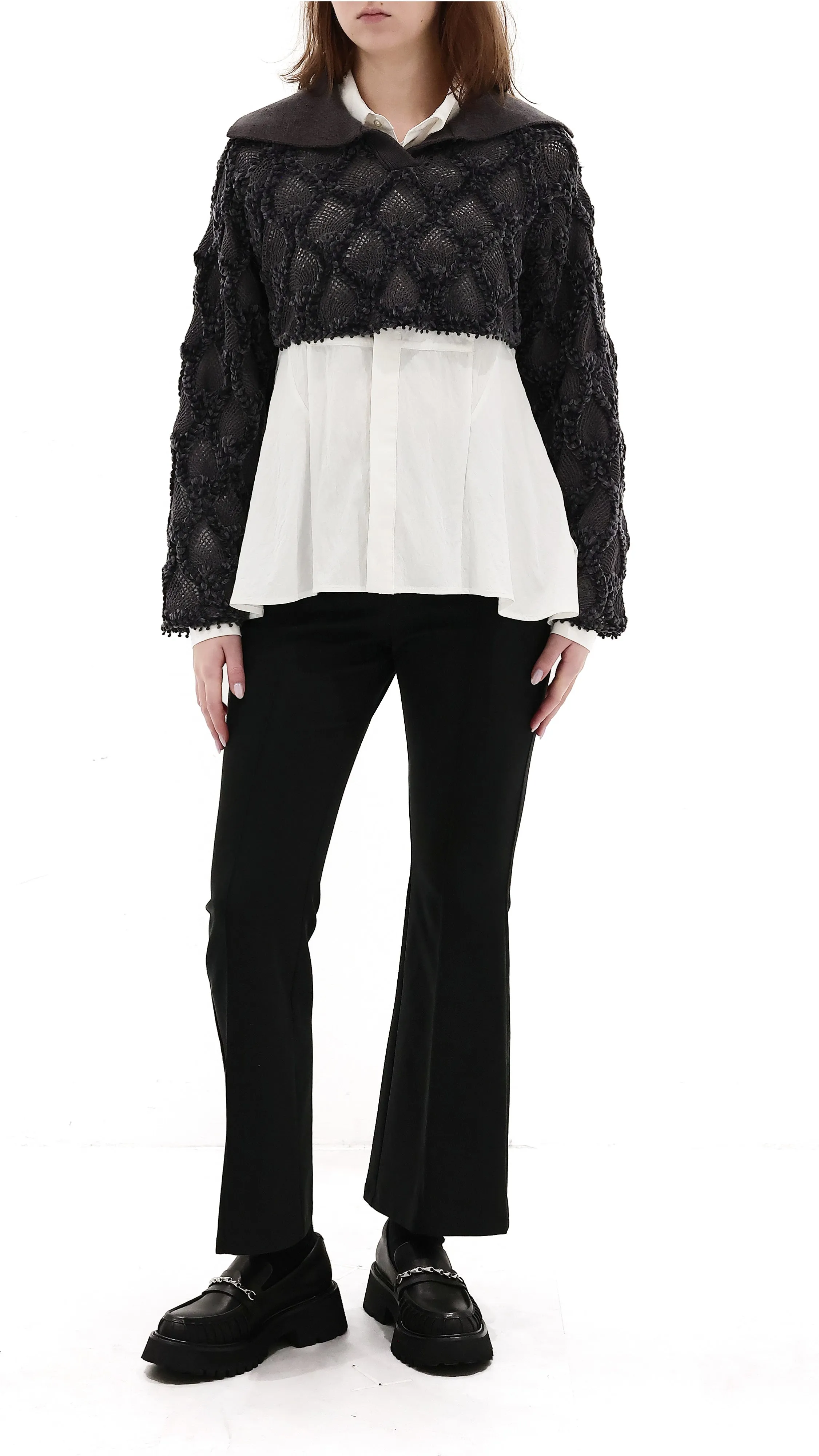 Cropped Crochet Sweater sold by INITIAL Fashion product image thumbnail 4