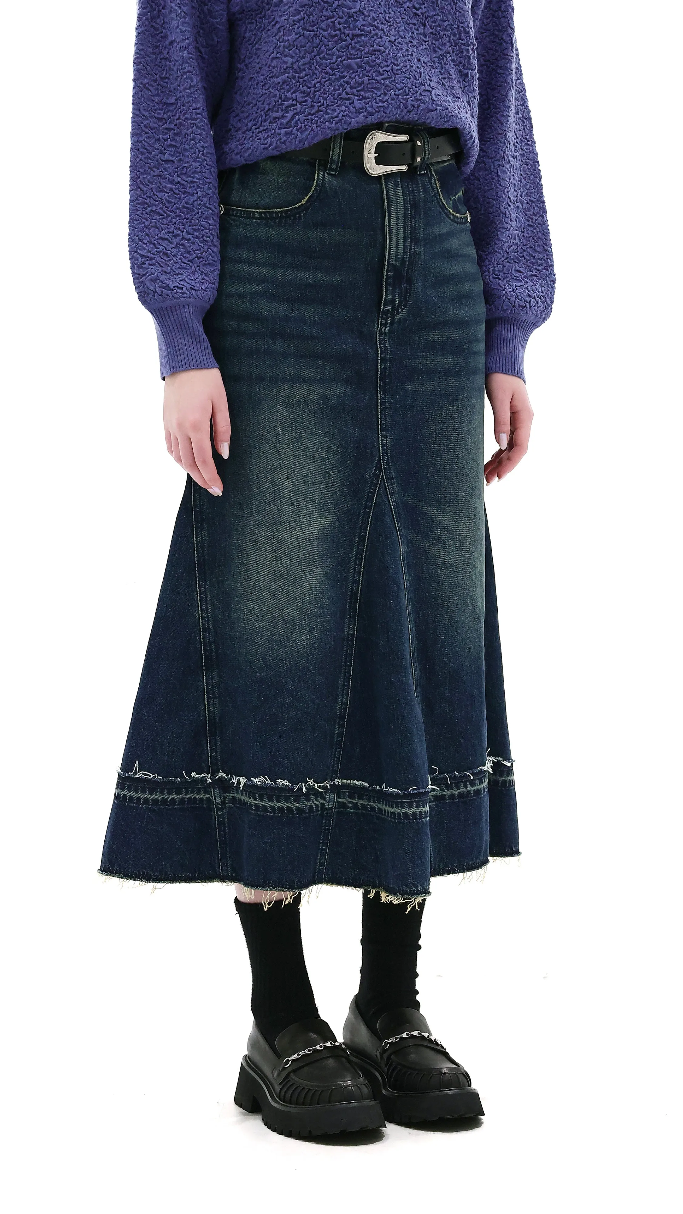 Denim Fishtail Skirt sold by INITIAL Fashion product image thumbnail 2