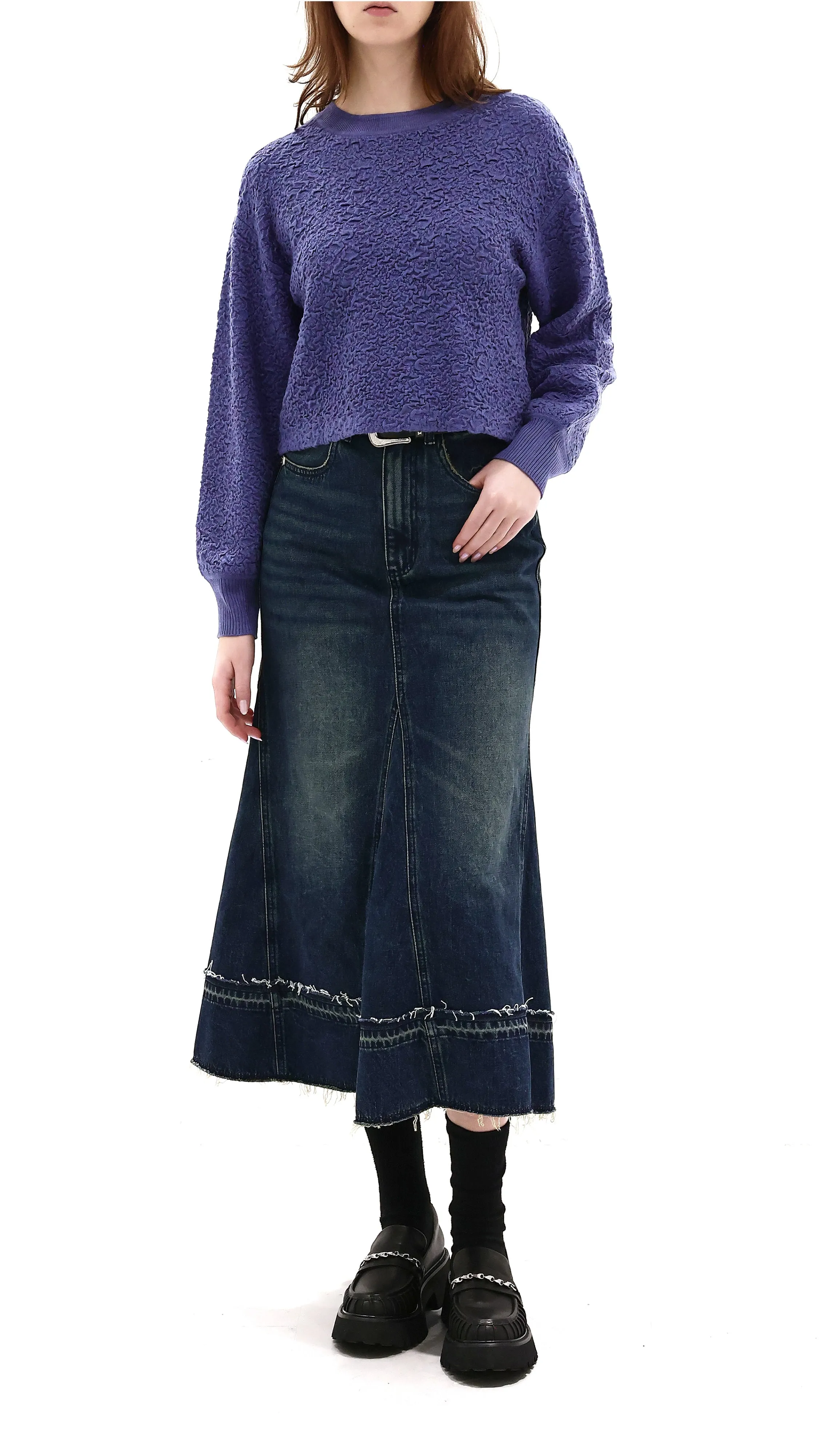 Denim Fishtail Skirt sold by INITIAL Fashion product image thumbnail 4