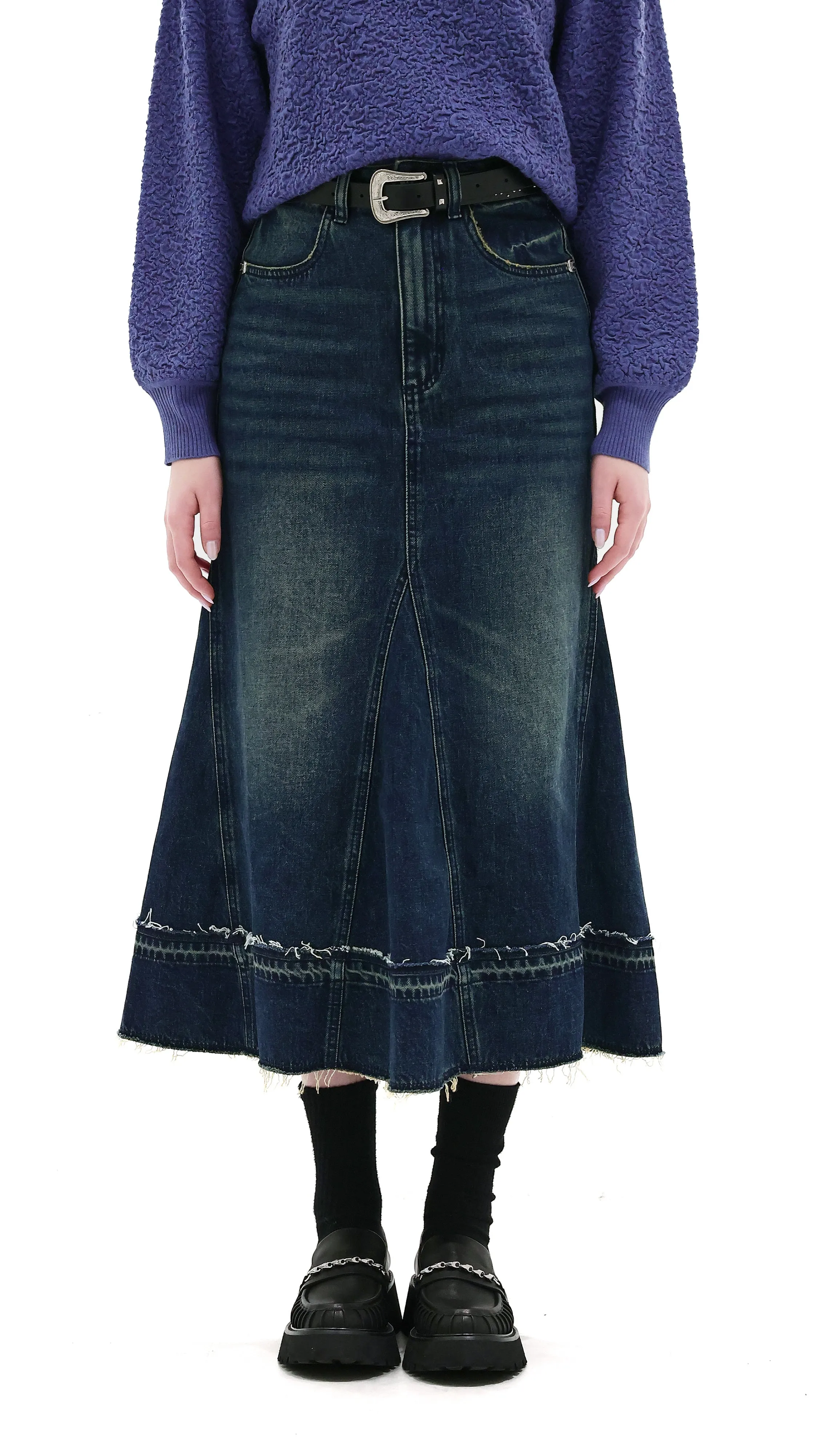 Denim Fishtail Skirt sold by INITIAL Fashion