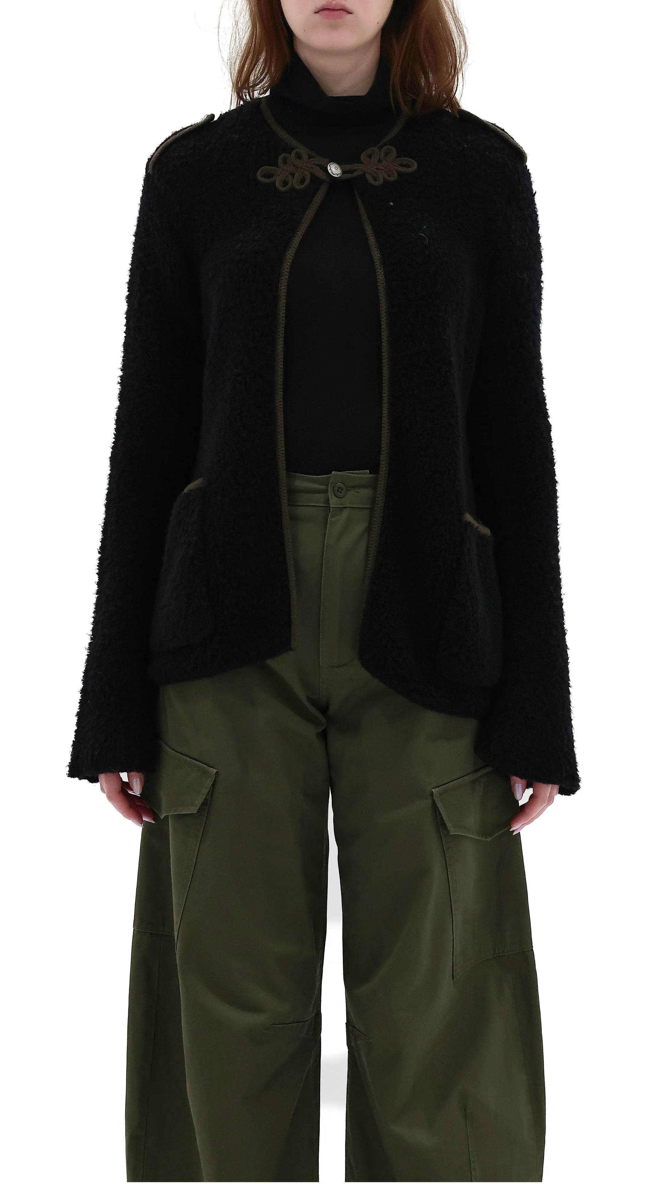 Knit Boiled Wool Like Cardigan sold by INITIAL Fashion product image thumbnail 2