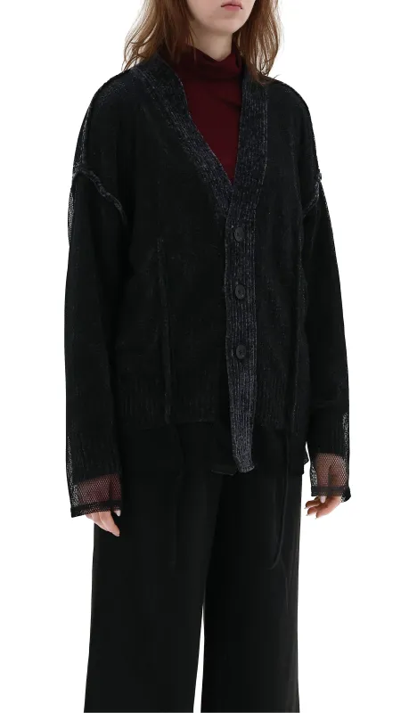 Mesh Covered Cardigan sold by INITIAL Fashion