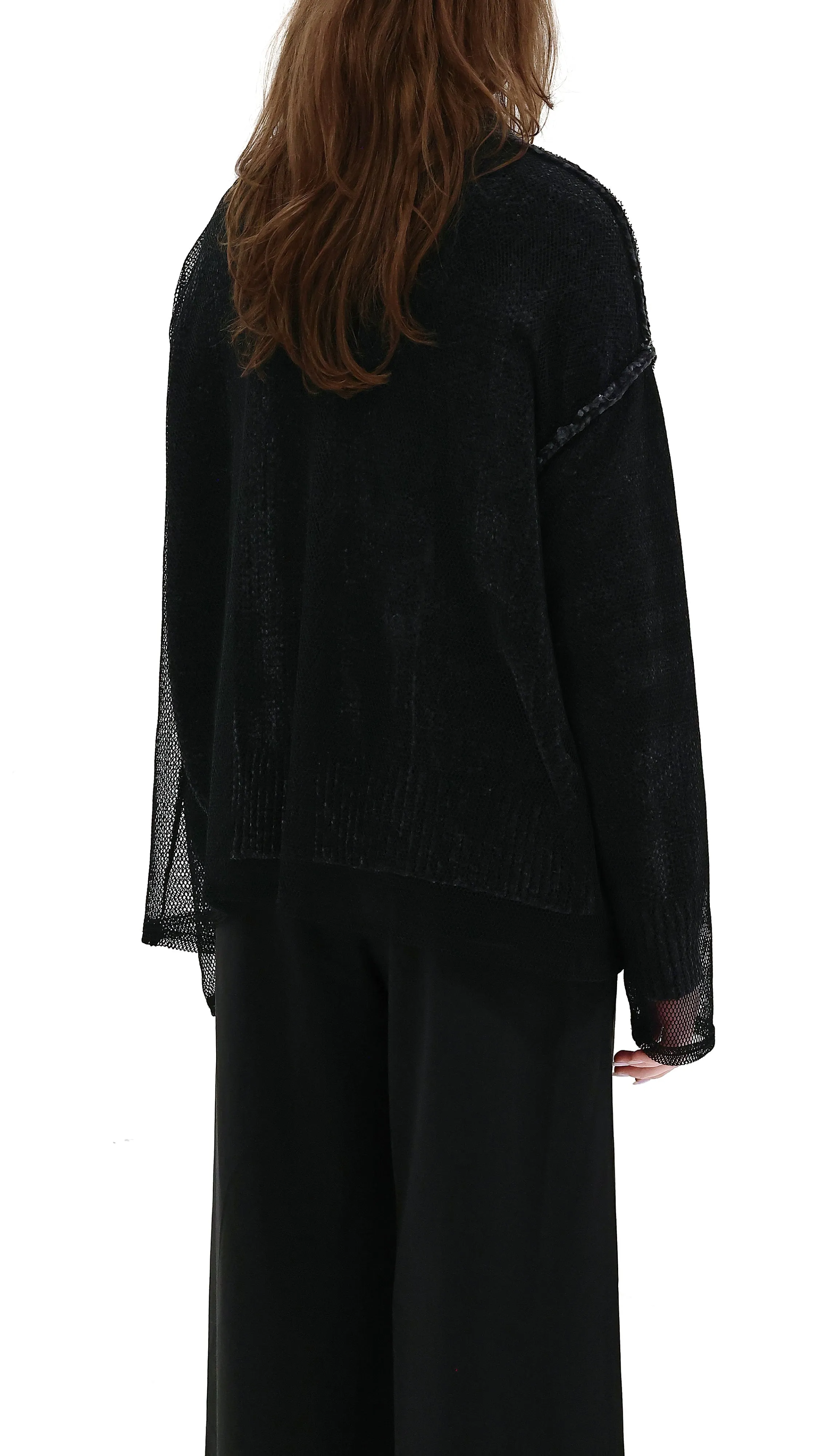Mesh Covered Cardigan sold by INITIAL Fashion product image thumbnail 3