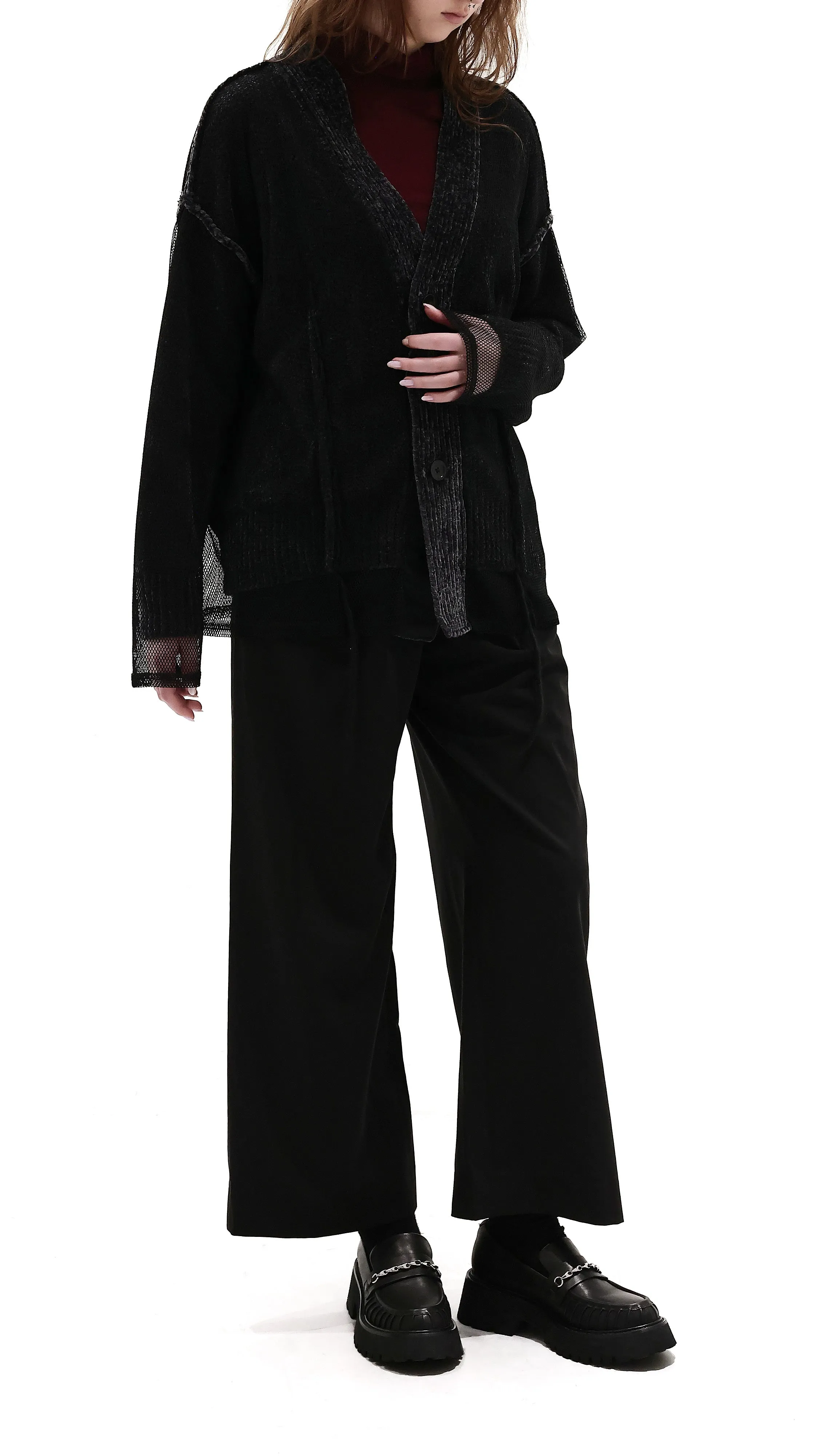 Mesh Covered Cardigan sold by INITIAL Fashion product image thumbnail 5