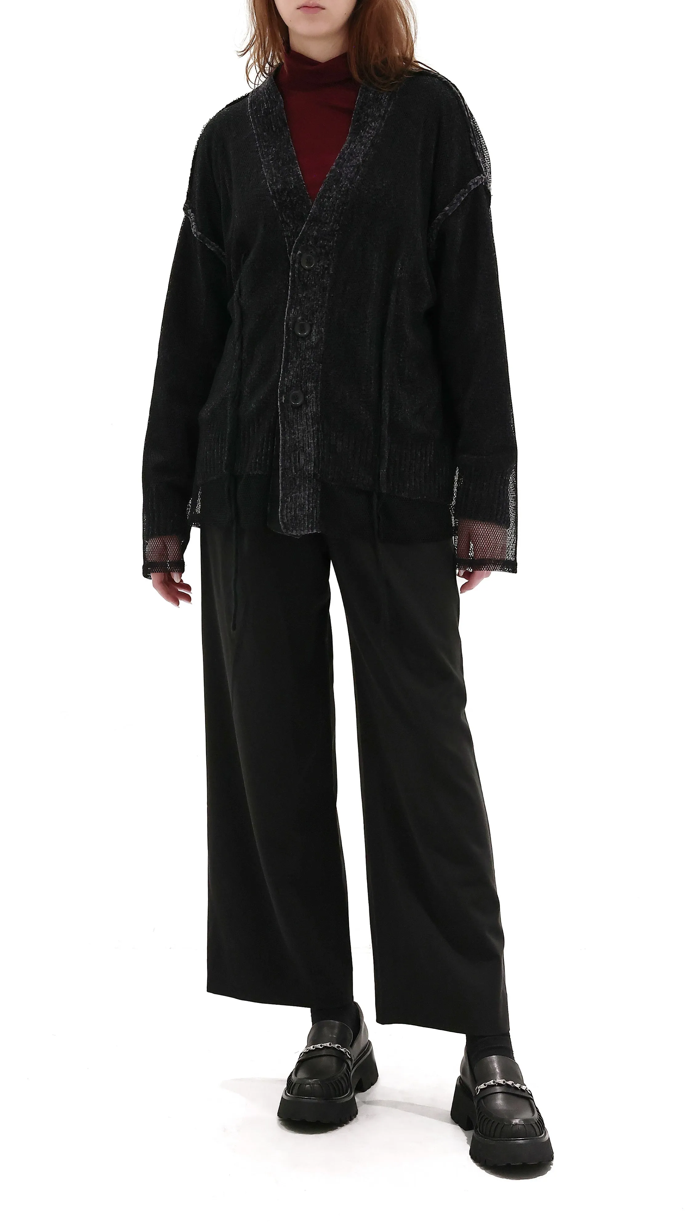 Mesh Covered Cardigan sold by INITIAL Fashion product image thumbnail 4