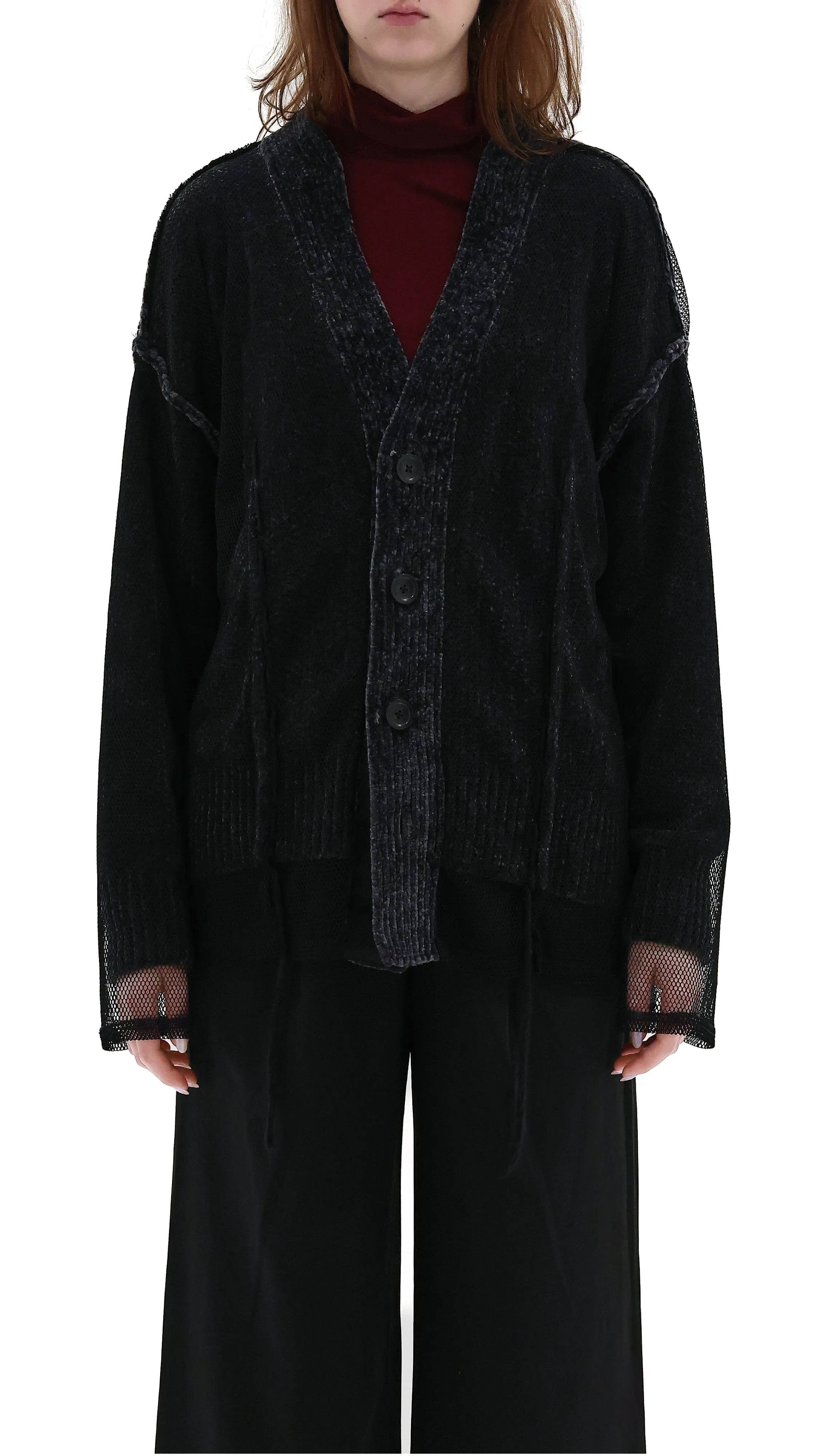 Mesh Covered Cardigan sold by INITIAL Fashion product image thumbnail 2