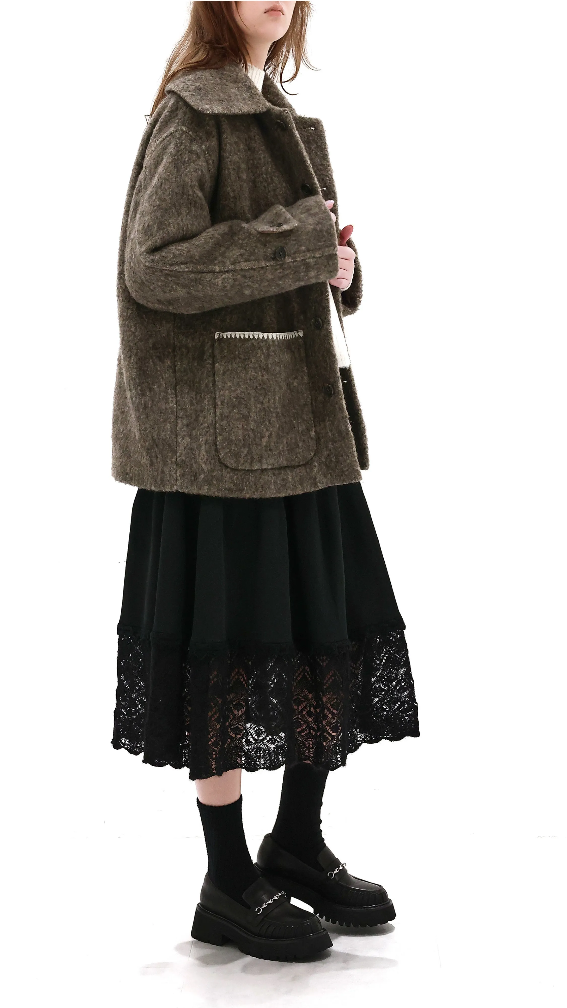 Oversized Wool Blend Coat sold by INITIAL Fashion product image thumbnail 4
