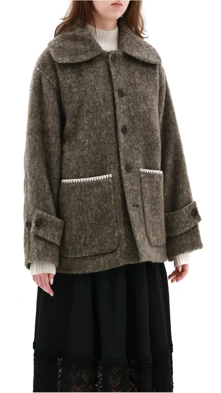 Oversized Wool Blend Coat sold by INITIAL Fashion