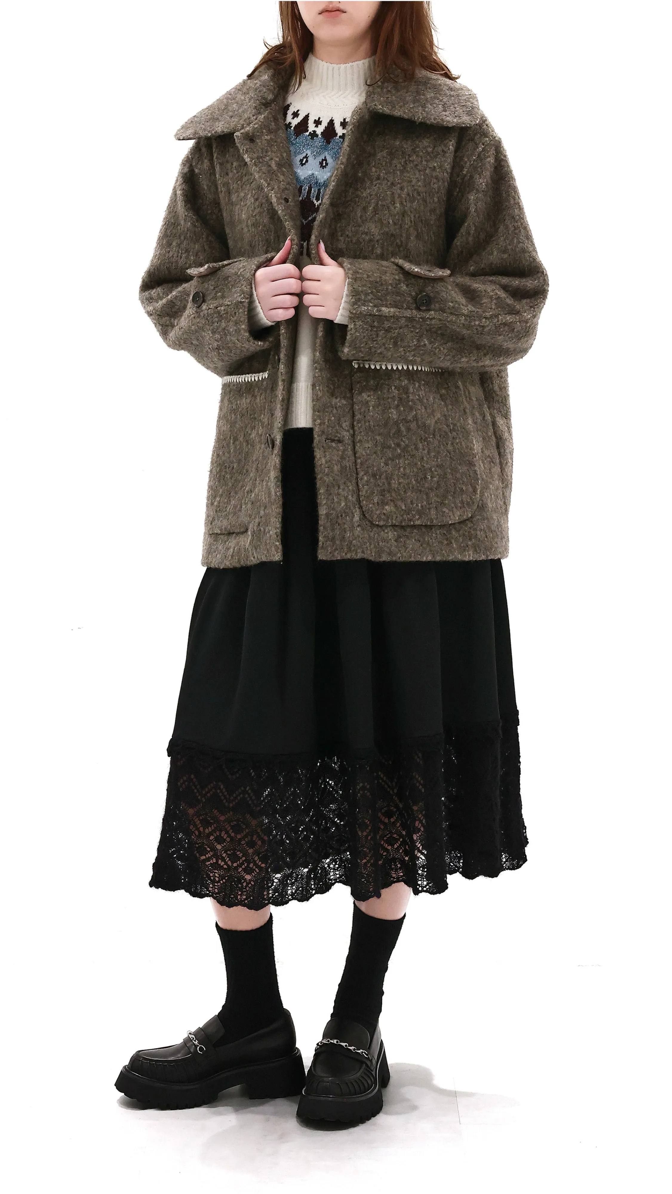 Oversized Wool Blend Coat sold by INITIAL Fashion product image thumbnail 5
