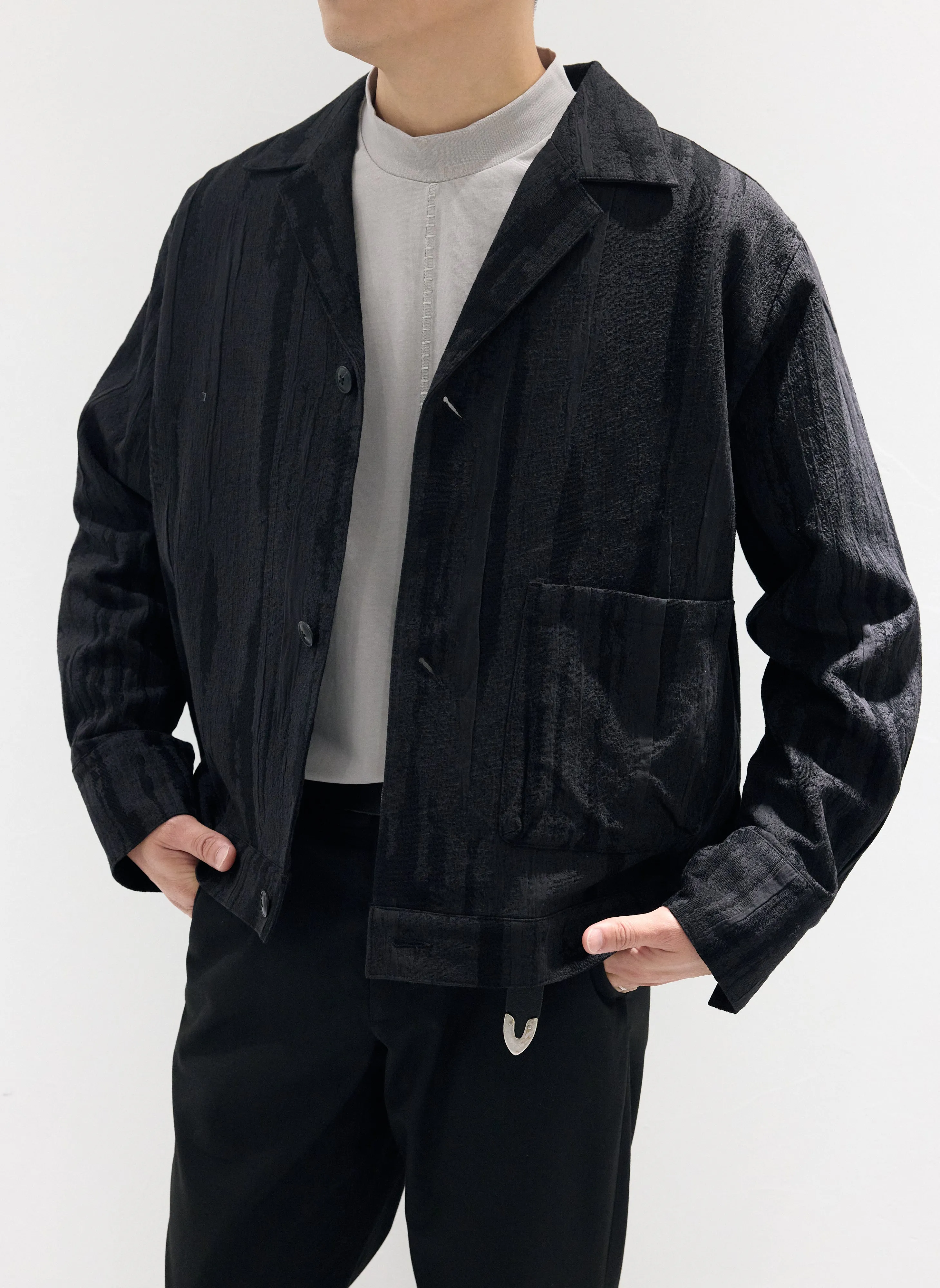 Open Collar Trucker Jacket sold by INITIAL Fashion product image thumbnail 4