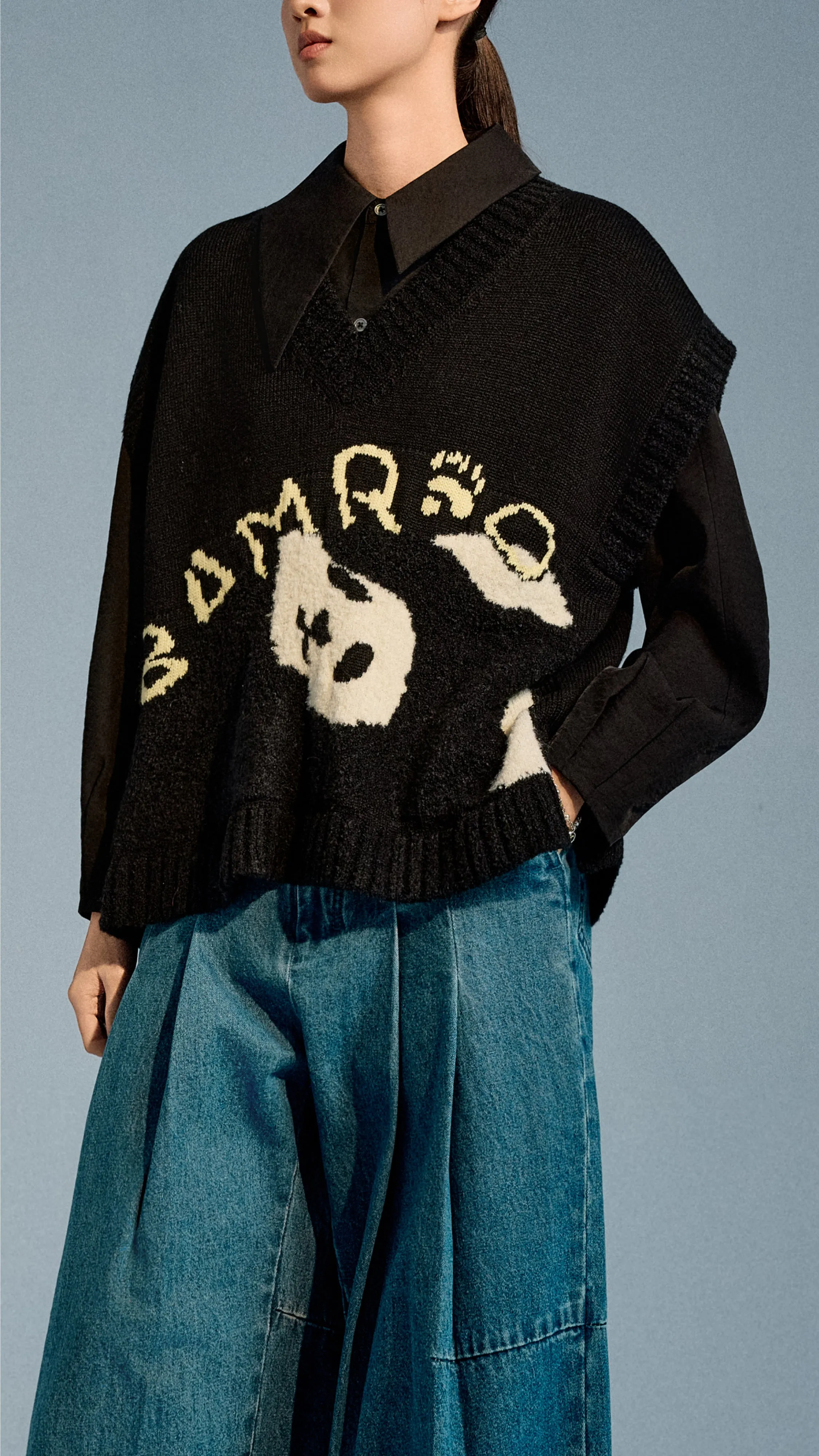 Panda Knit Vest sold by INITIAL Fashion product image thumbnail 2