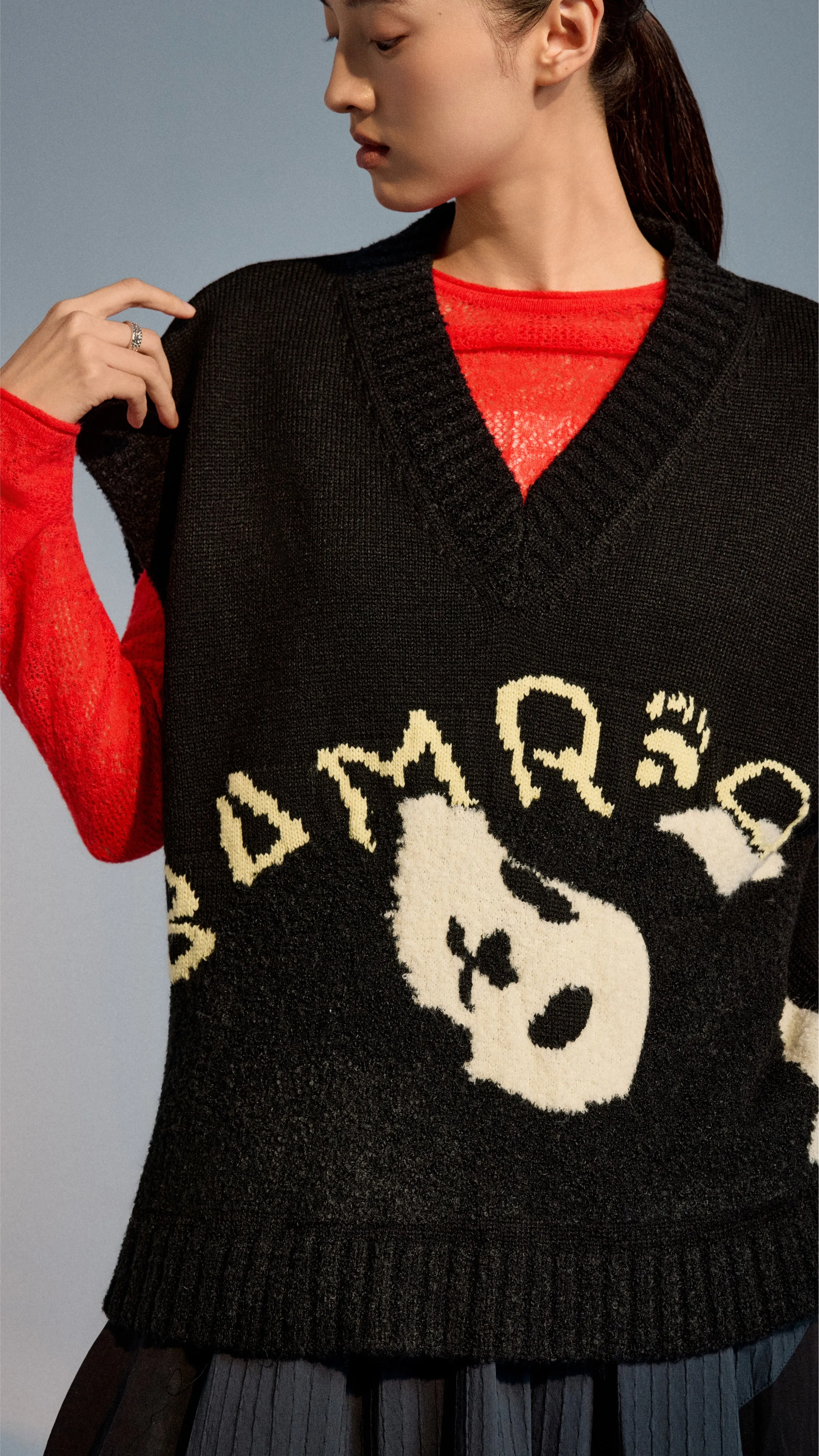 Panda Knit Vest sold by INITIAL Fashion product image thumbnail 5