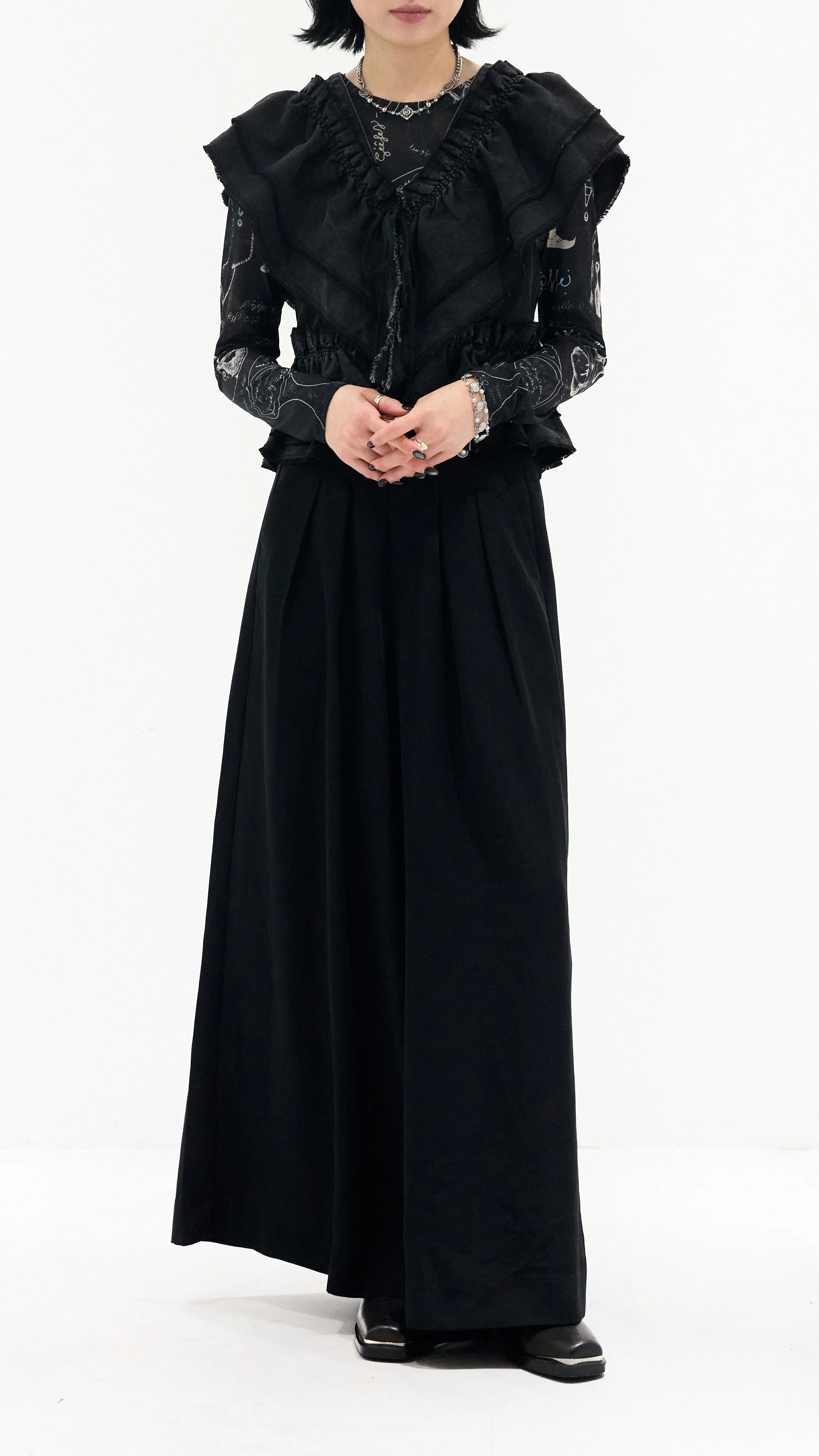 Pleated Wide-leg Pants sold by INITIAL Fashion product image thumbnail 5