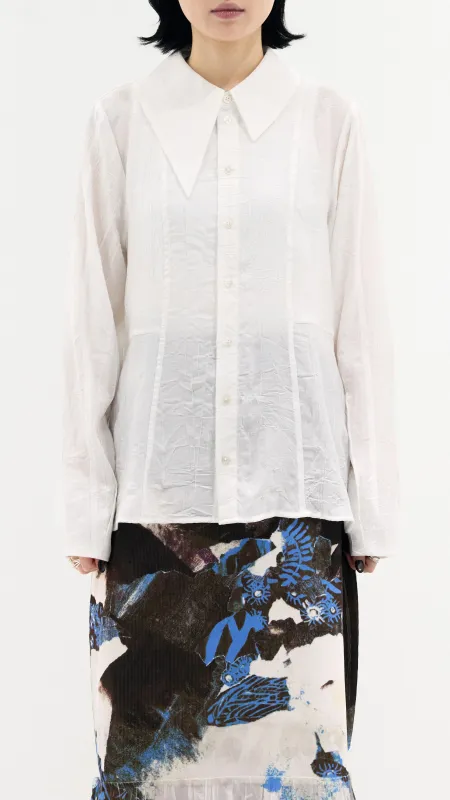Uneven Collar Shirt made by INITIAL Fashion
