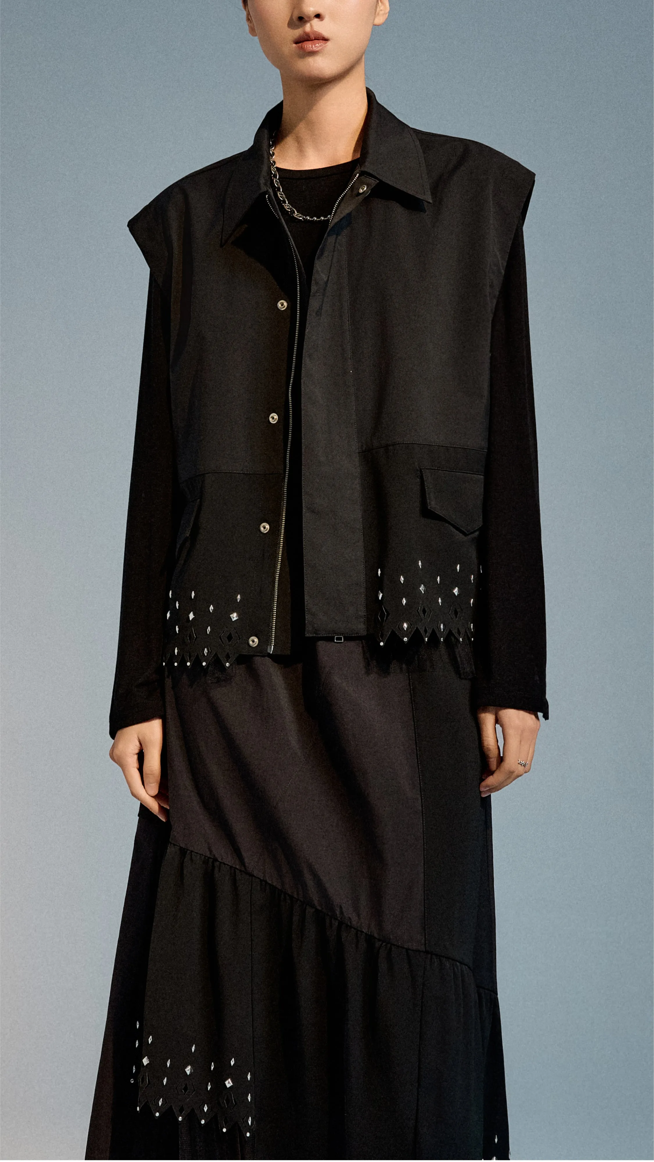 Utility Waistcoat with Spinkle Hems sold by INITIAL Fashion