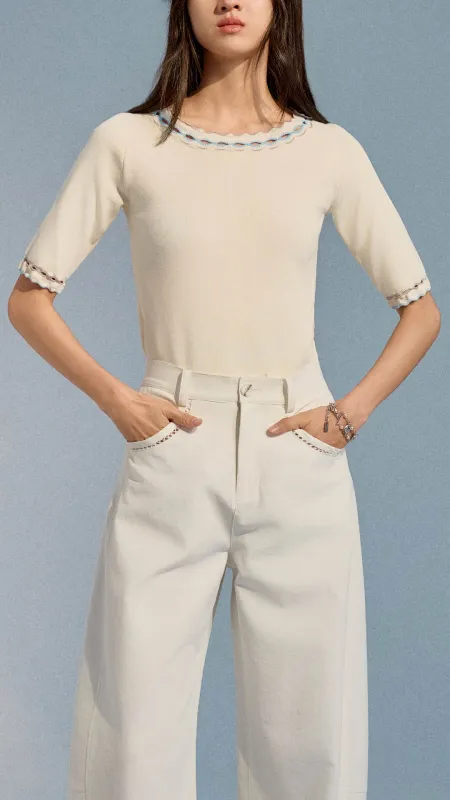 Square Neckline Top made by INITIAL Fashion