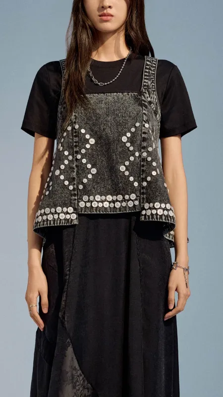 Pearly Queen Peplum Tank Top made by INITIAL Fashion