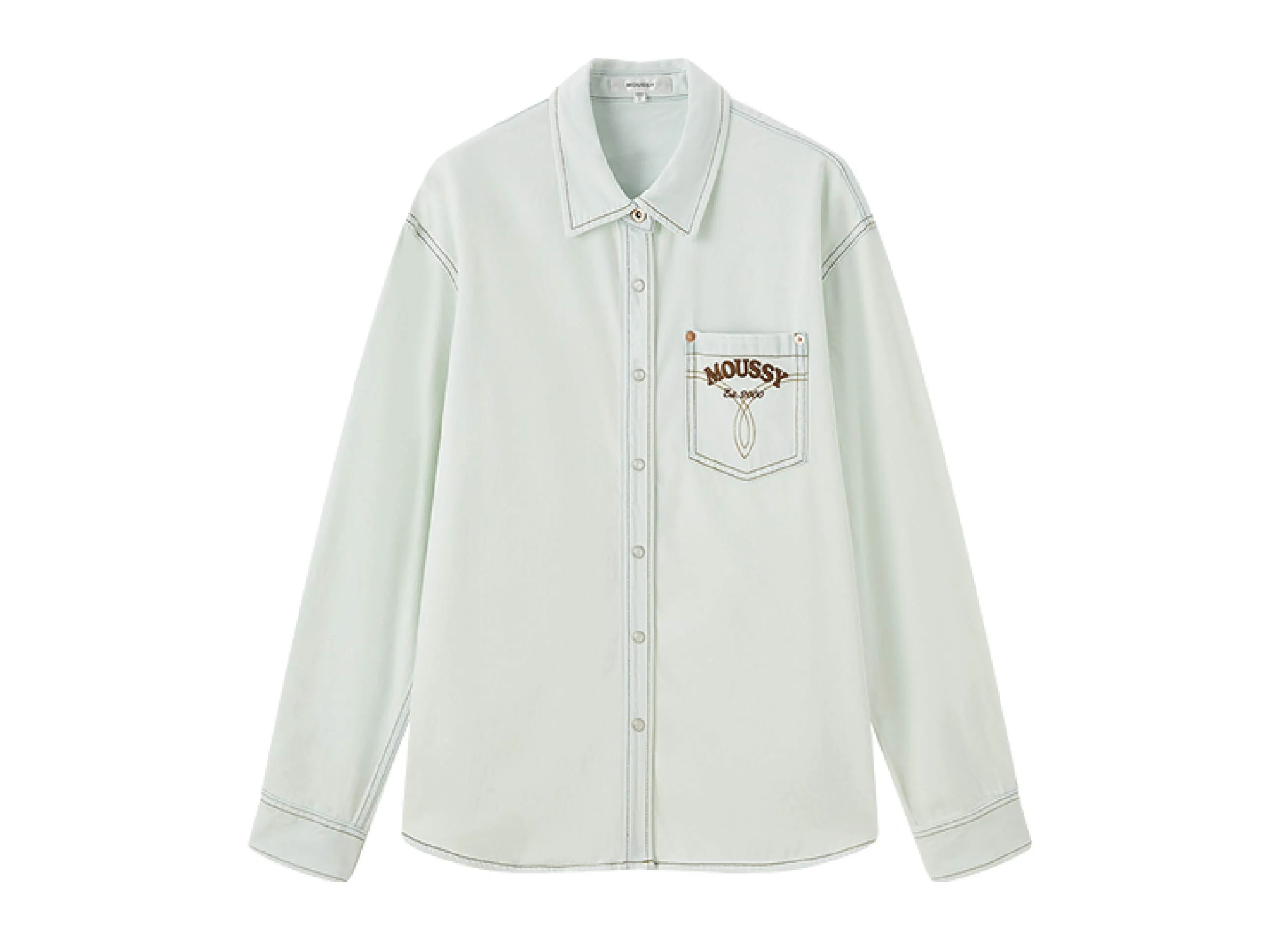 Logo Denim Shirt sold by INITIAL Fashion product image thumbnail 4
