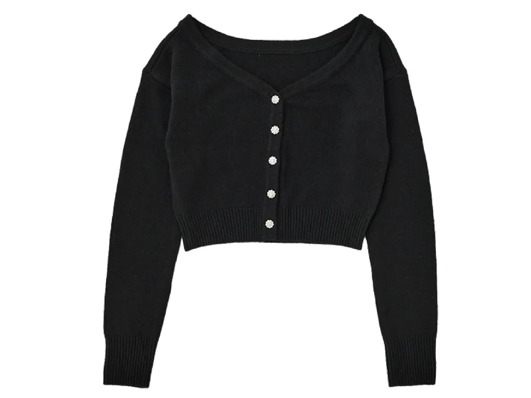 2 Way Short Knit Cardigan made by Moussy
