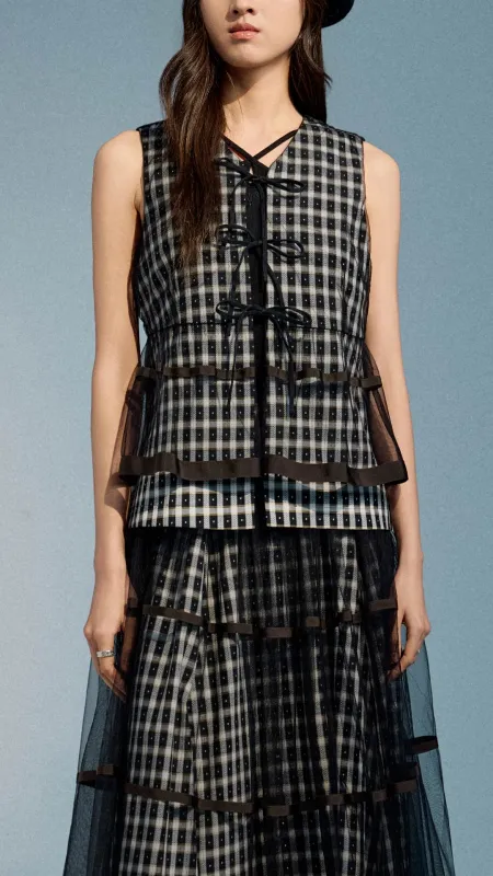 Tulle Layered Vest made by INITIAL Fashion