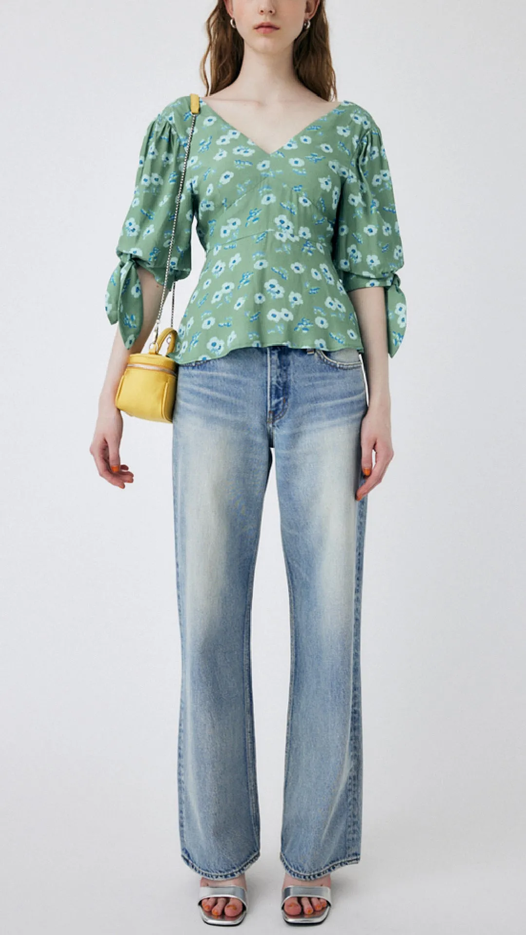 Floral Printed Ribbon Blouse sold by INITIAL Fashion product image thumbnail 3