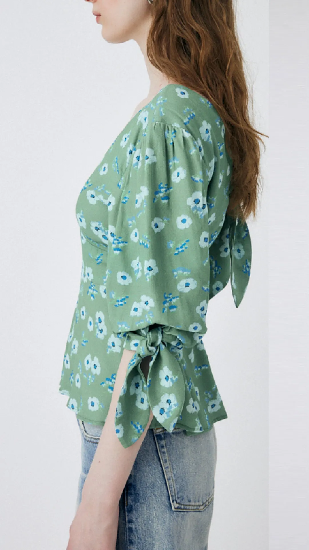 Floral Printed Ribbon Blouse sold by INITIAL Fashion product image thumbnail 2
