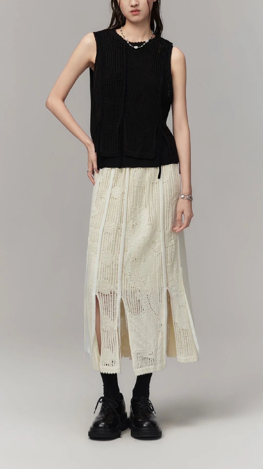 Panelled Knit Vest sold by INITIAL Fashion product image thumbnail 5